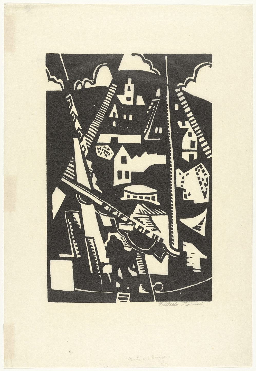 William Zorach. Masts and Houses (Provincetown). c. 1916