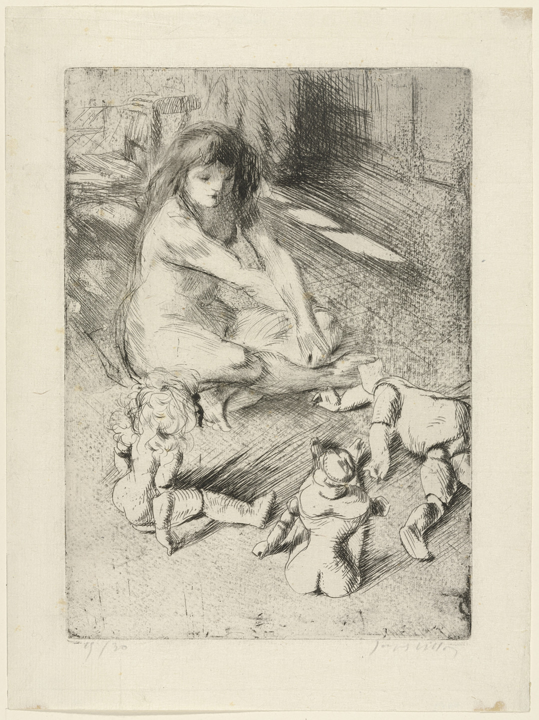 Jacques Villon. Minne Playing with her Dolls (Les Poupées de Minne). 1907