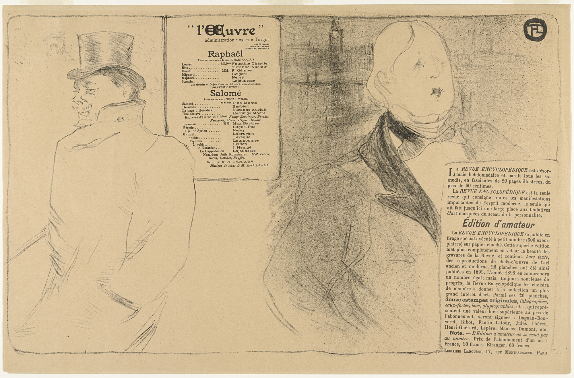 Henri de Toulouse-Lautrec. Oscar Wilde et Romain Coolus. 1896 | MoMA