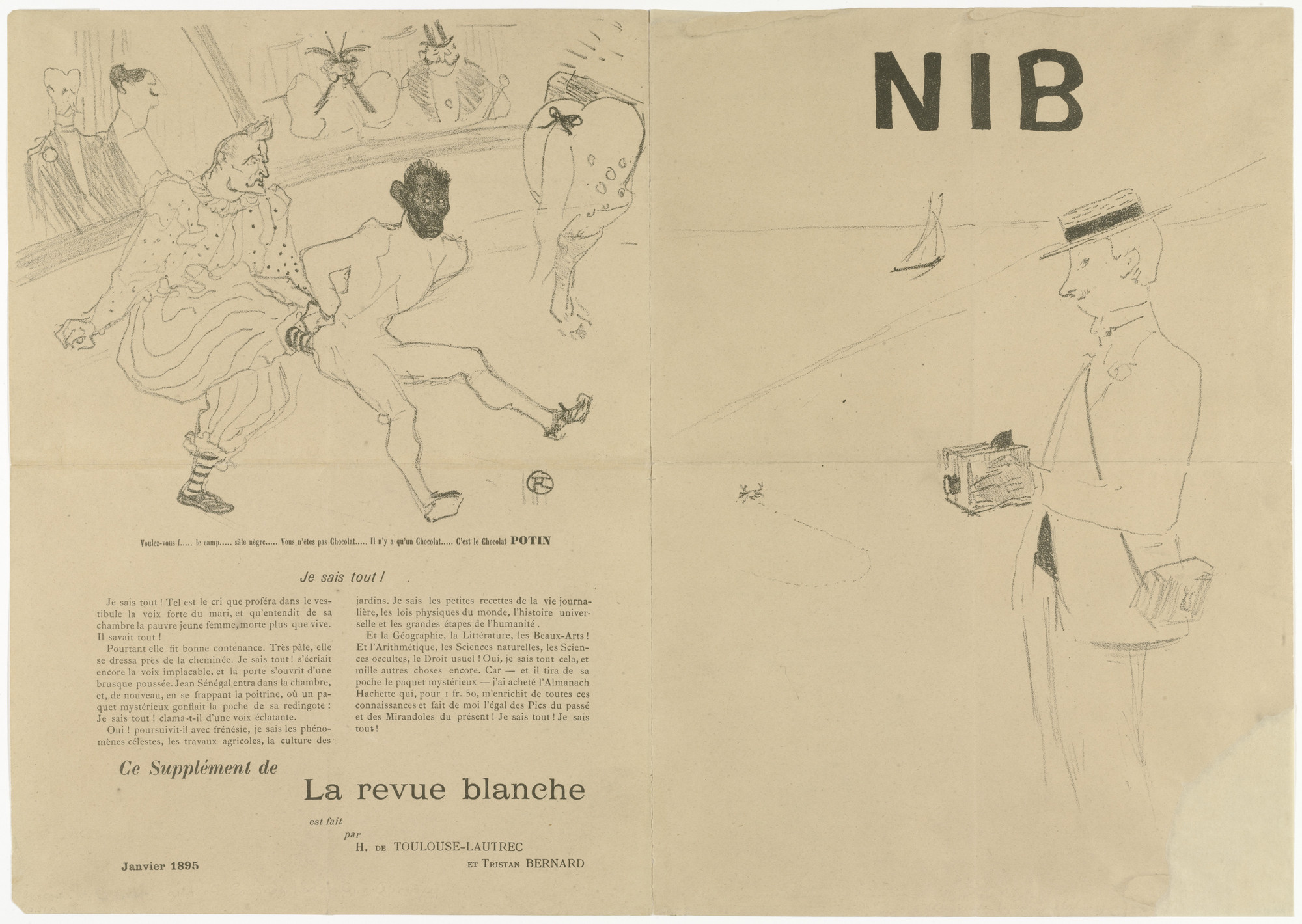 Henri de Toulouse-Lautrec. Nib, supplement to La Revue Blanche. 1894, published 1895