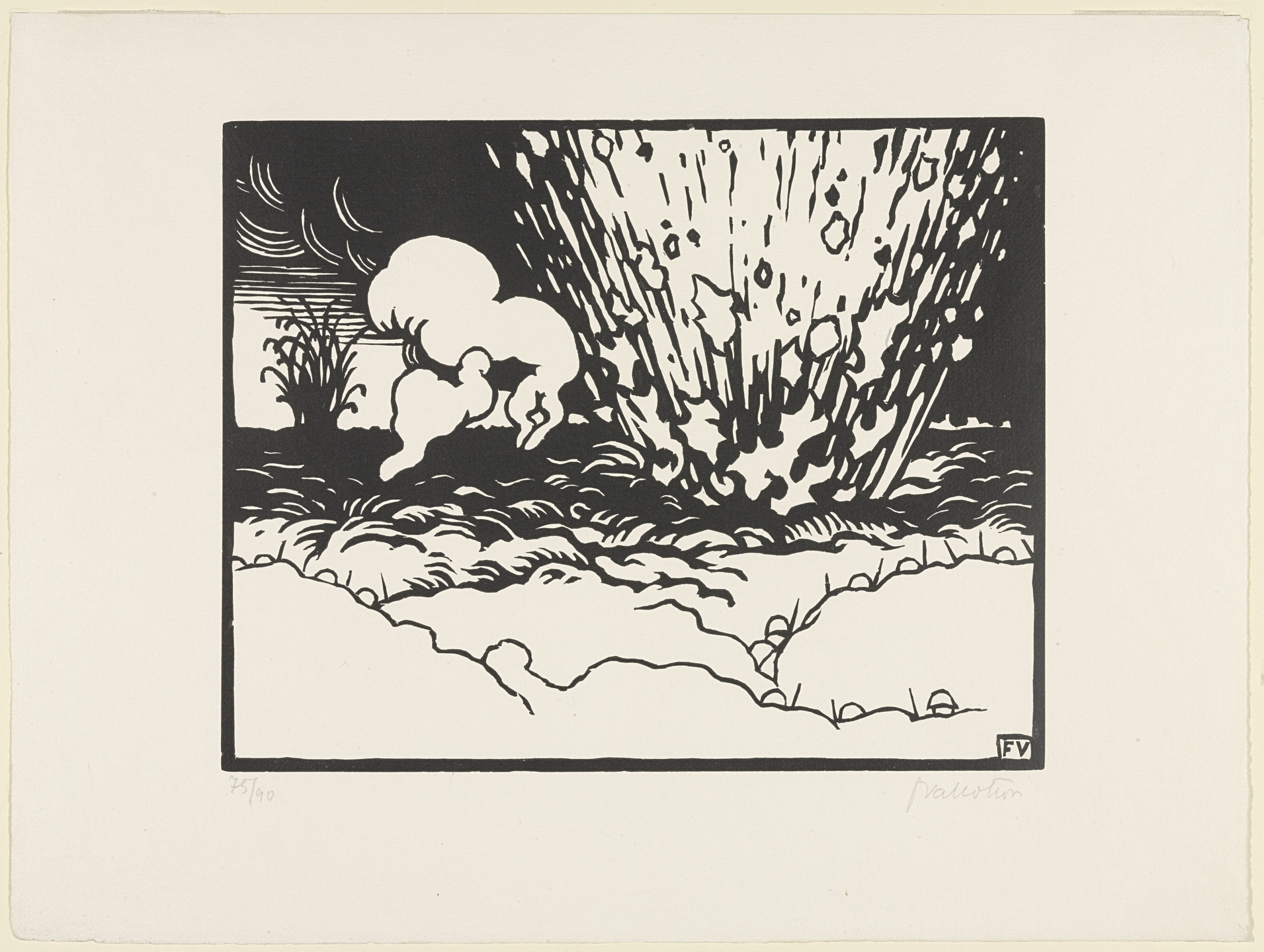 Félix Vallotton. The Trench (La Tranchée) from This Is War (C'est la Guerre). 1915