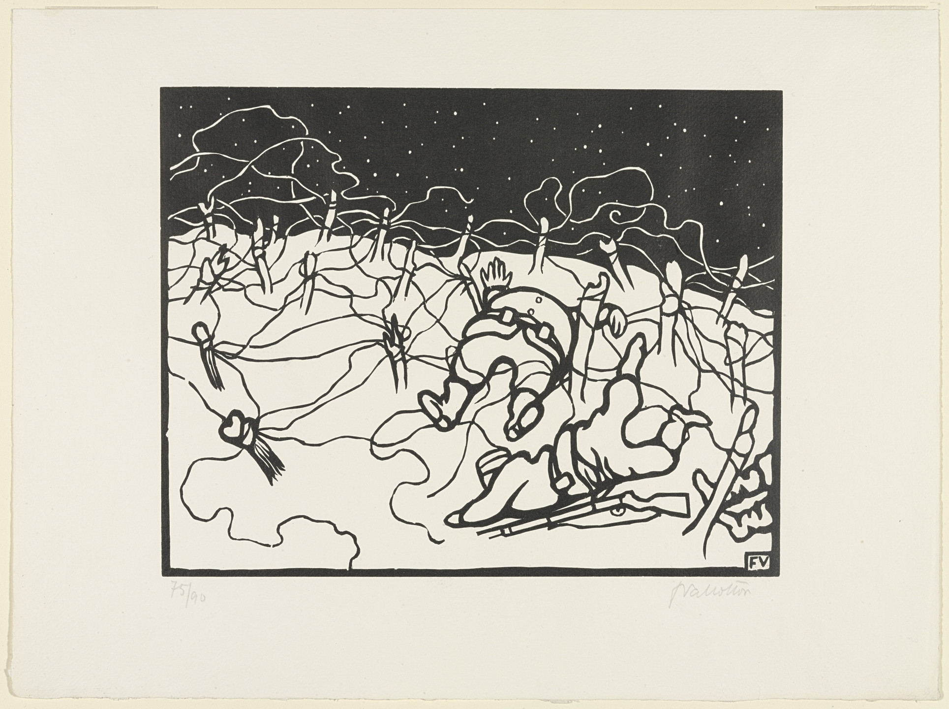 Félix Vallotton. Barbed Wire (Les Fils de Fer) from This Is War (C