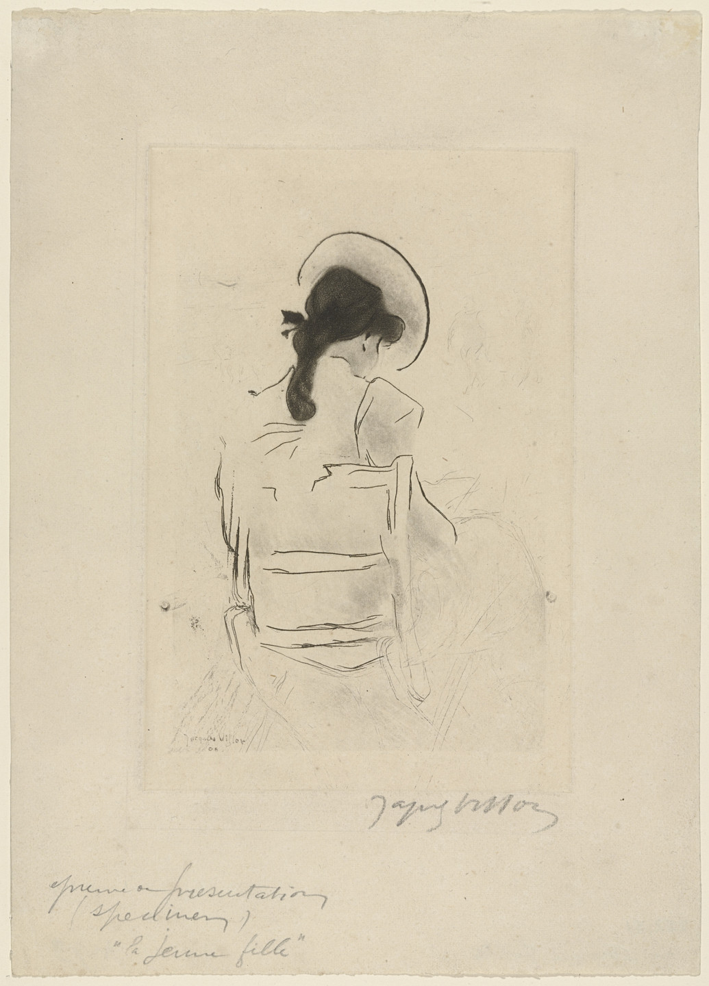 Jacques Villon. Young Girl, Back Turned. 1908