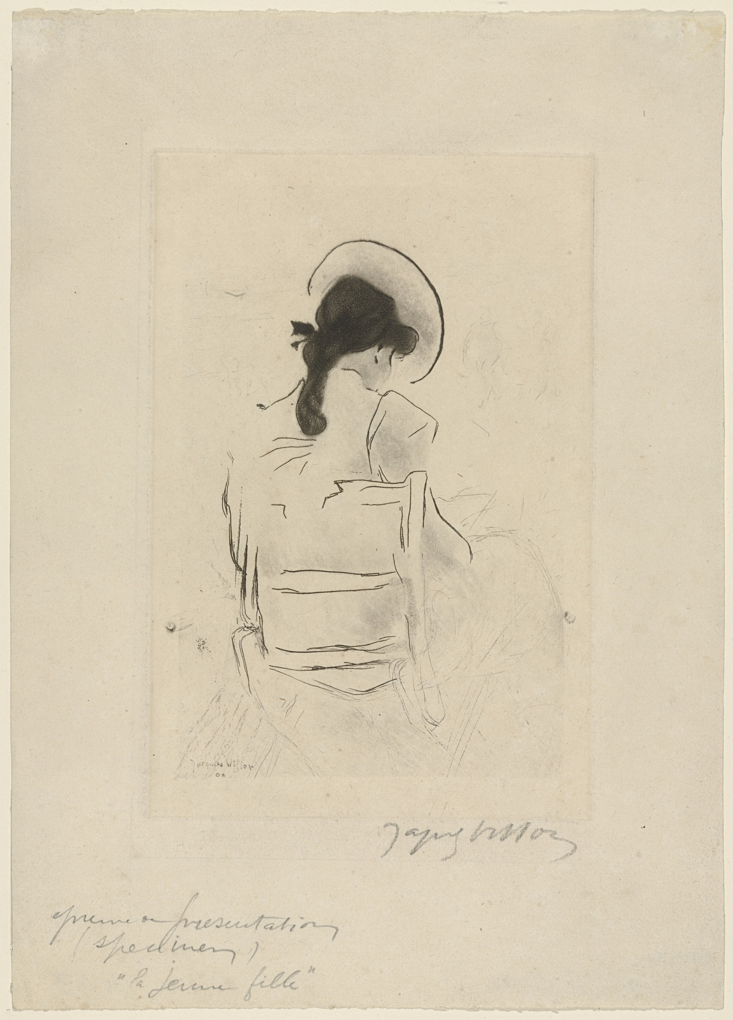 Jacques Villon. Young Girl, Back Turned