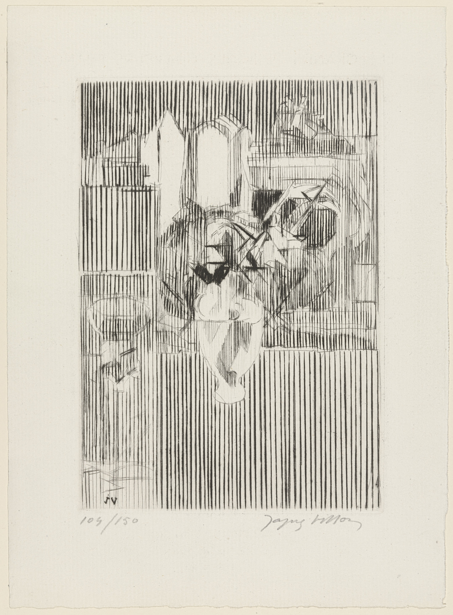 Jacques Villon. Little Vase of Flowers (Petit vase de fleurs)