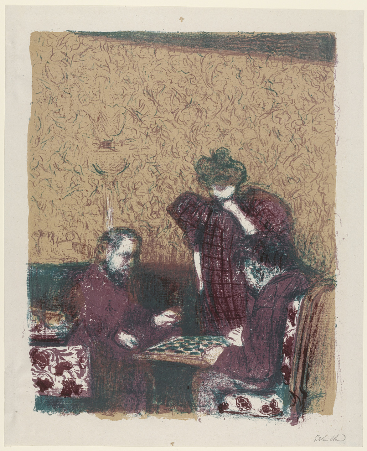 Édouard Vuillard. The Game of Checkers (La Partie de dames) from Landscapes and Interiors (Paysages et intérieurs). 1899