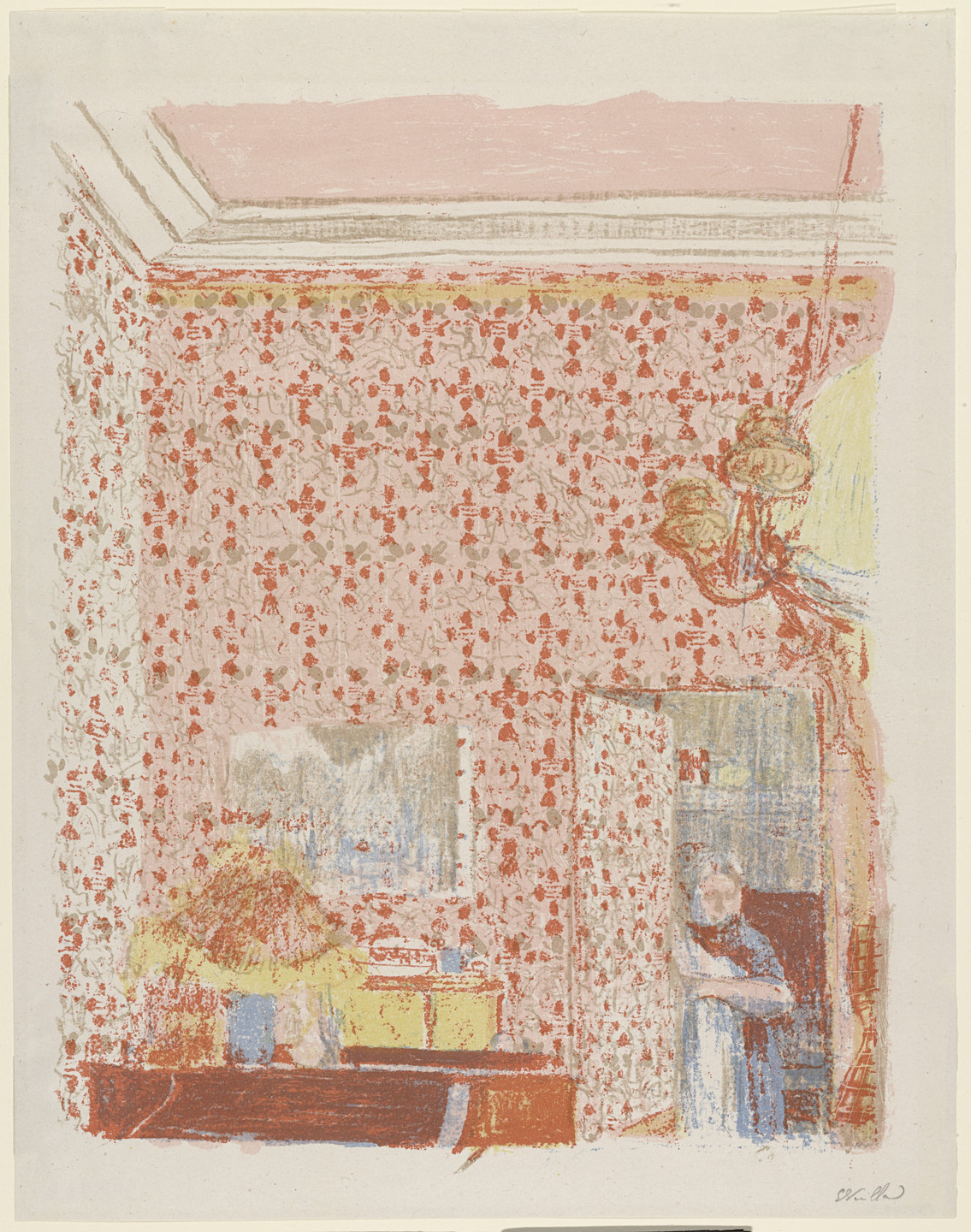 Édouard Vuillard. Interior with Pink Wallpaper I (Intérieur aux
