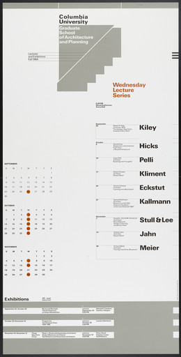 Columbia University, Graduate School of Architecture, Planning and Preservation Lecture Series Fall 1984