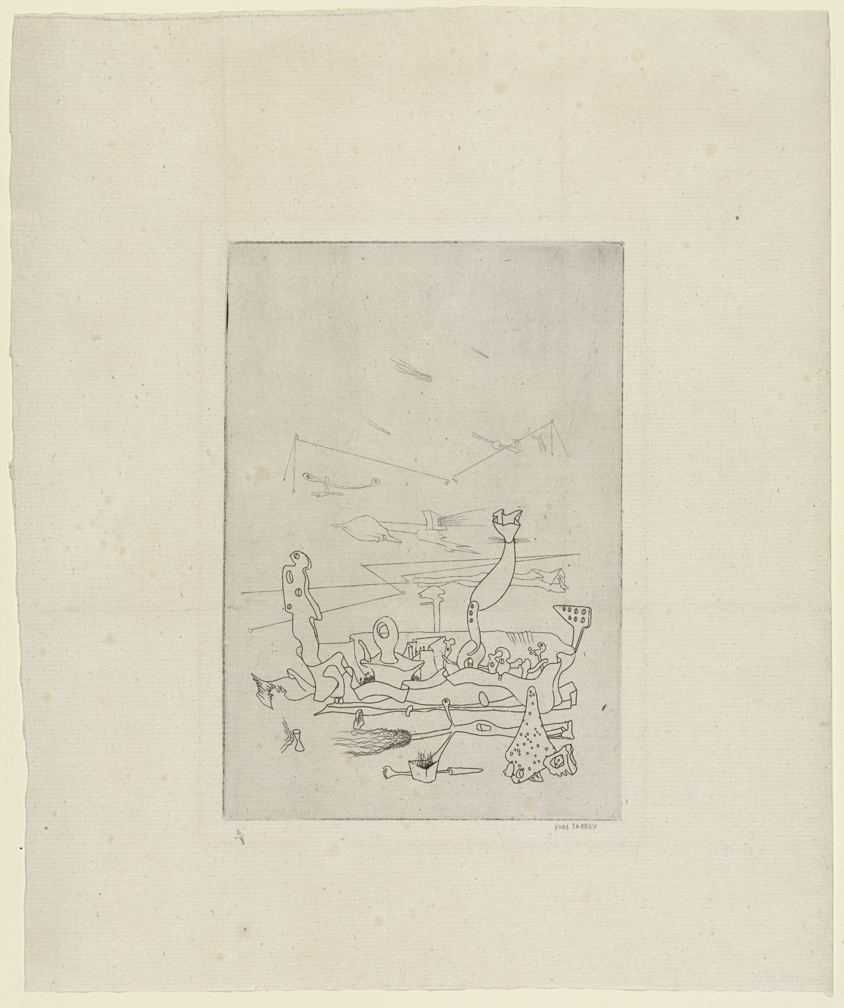 Yves Tanguy. Frontispiece for Ma tête à couper
