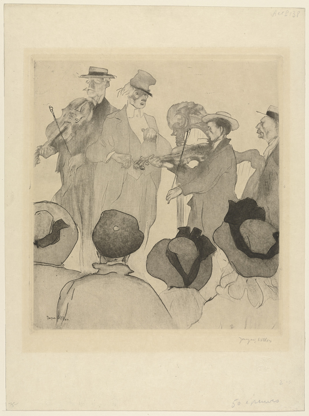 Jacques Villon. Concert on the Beach (Croquis de plage, mère et enfant). 1907
