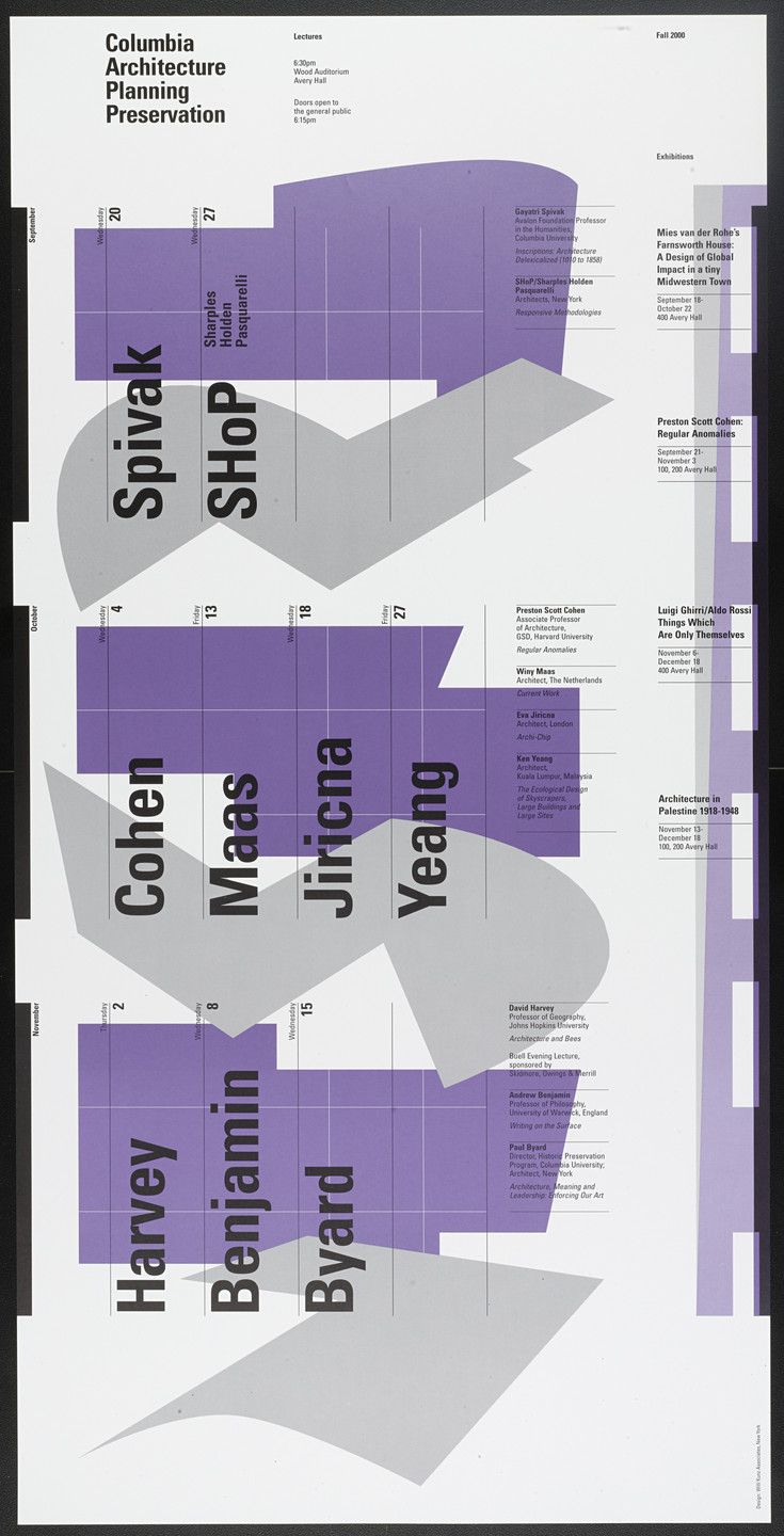 Willi Kunz. Columbia University, Graduate School of Architecture, Planning and Preservation Lecture Series Fall 2000. 2000