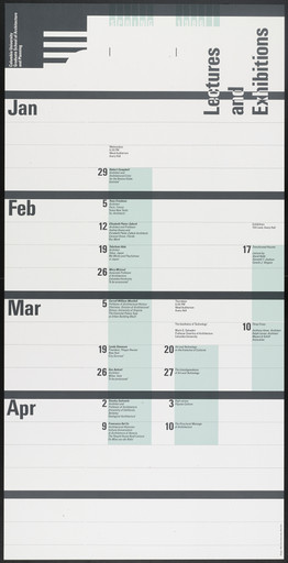 Columbia University, Graduate School of Architecture, Planning and Preservation Lecture Series Spring 1986