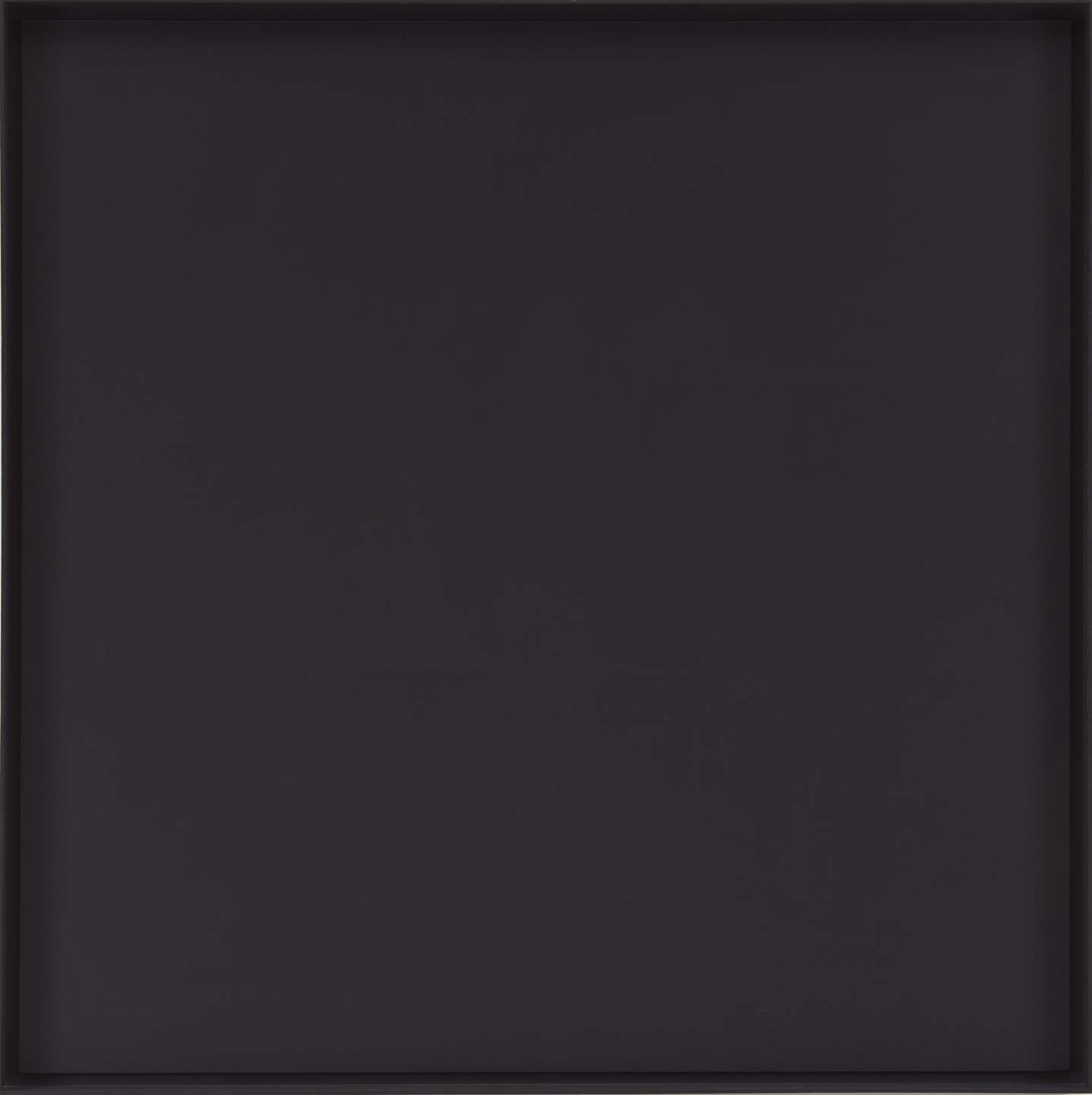 A dark square image predominantly filled with shades of black and very dark gray. The colors are mostly uniform with subtle variations. This is an AI generated description. To give feedback, email ai@moma.org.