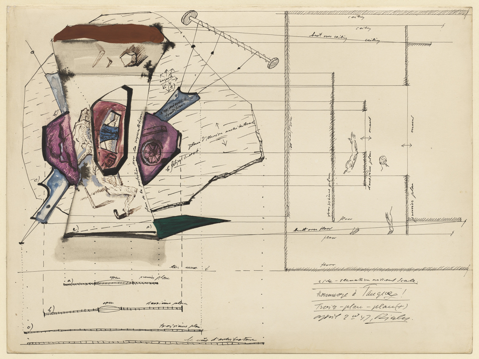 Frederick Kiesler. Architectural Plan for the Room of Superstitions. 1947