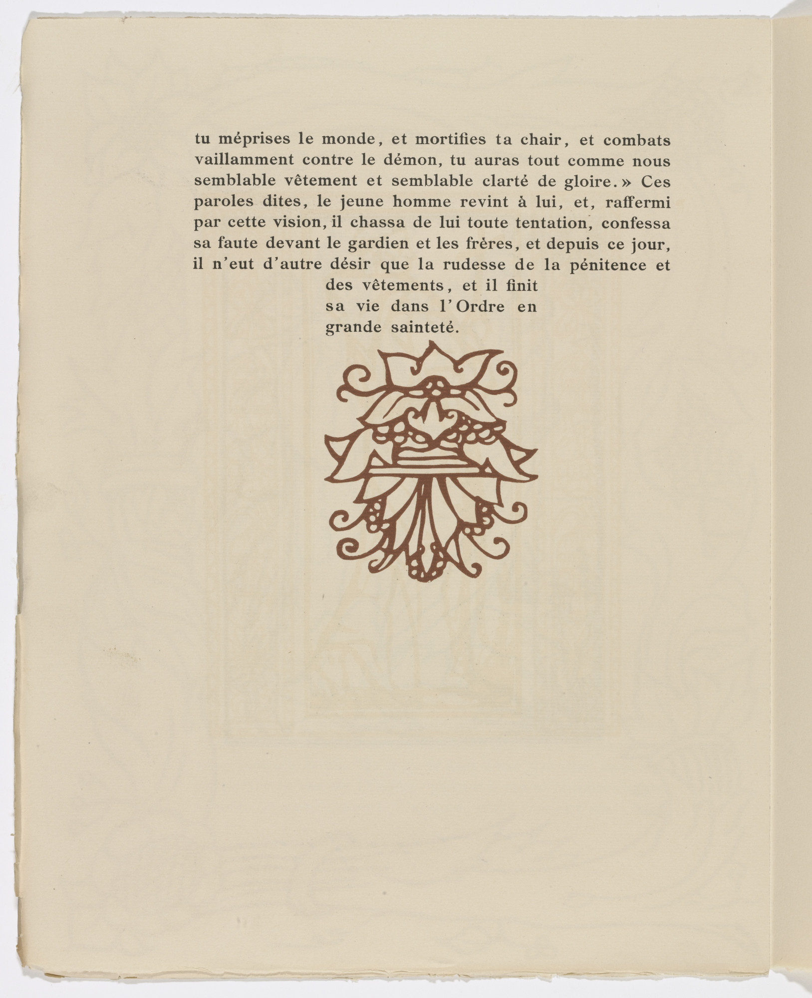 Émile Bernard. Tailpiece (page 126) from Les Petites Fleurs de St. François (The Little Flowers of St. Francis)