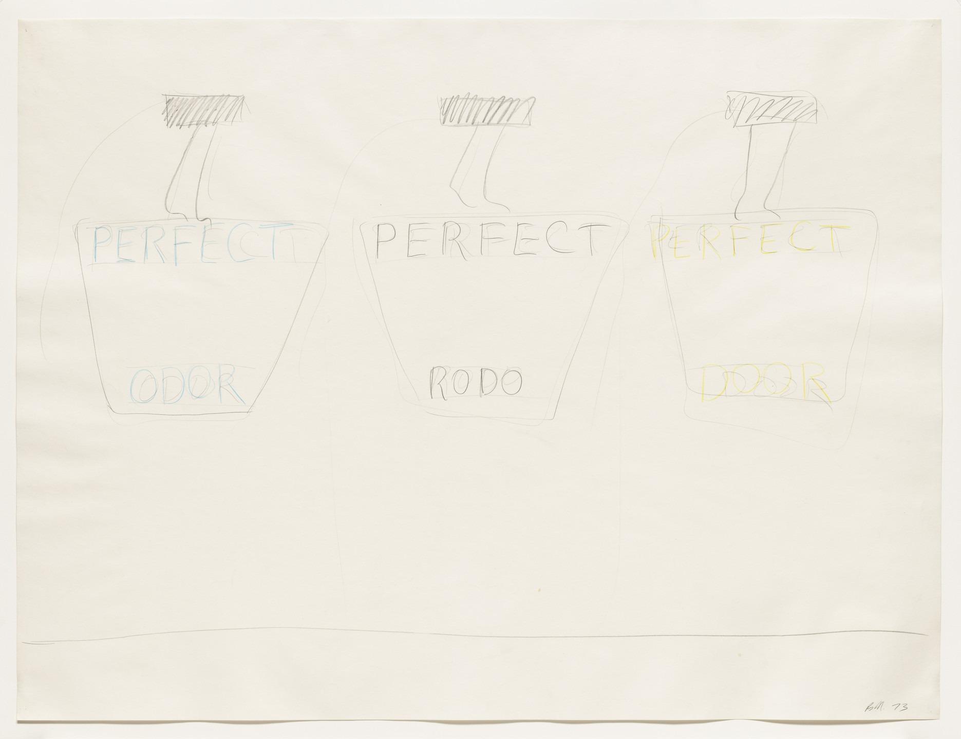 Bruce Nauman. Untitled (Study for Perfect Door, Perfect Odor, Perfect Rodo). 1973