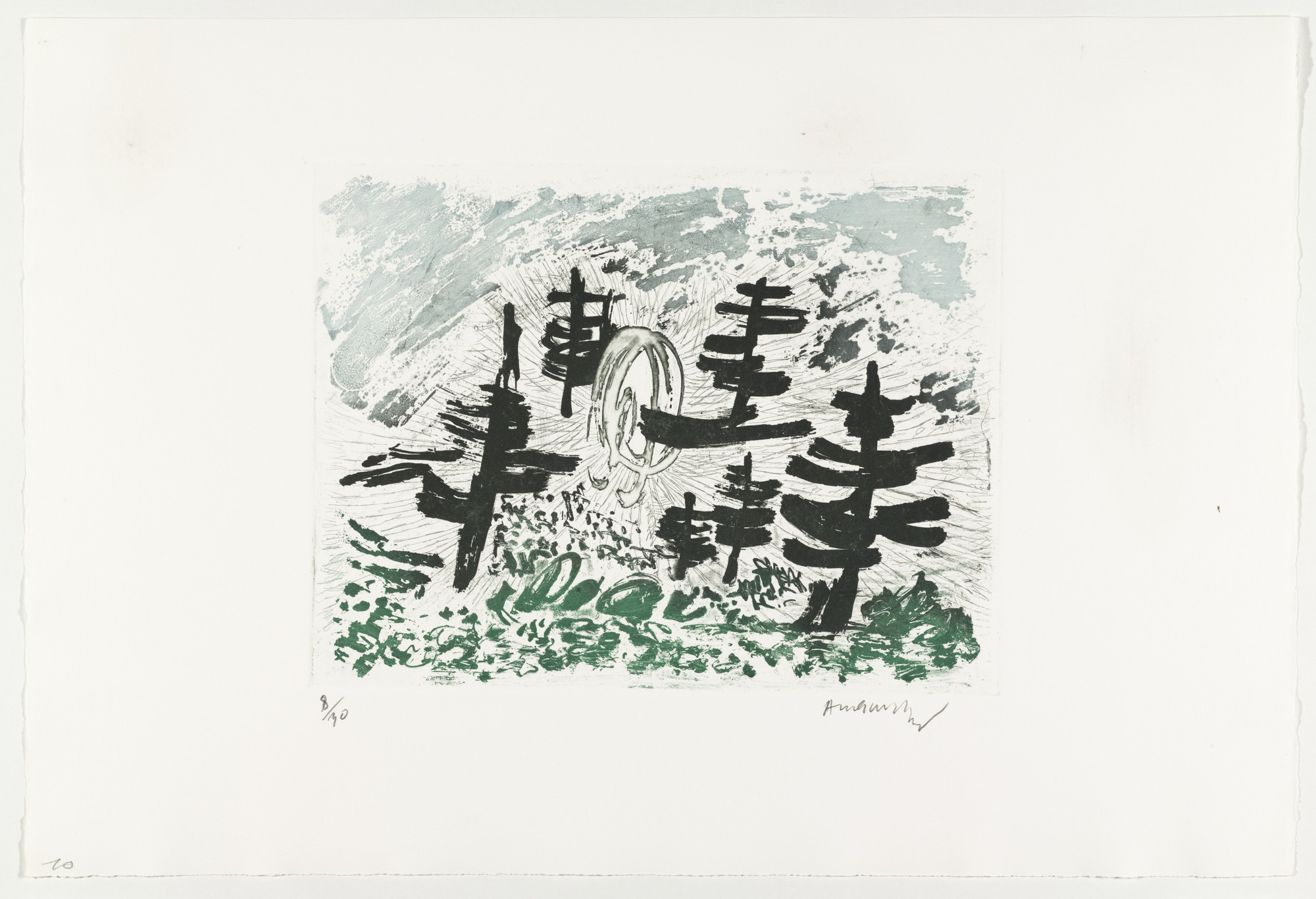 Pierre Alechinsky. Handful of Trees ( Poignée d'arbres ) from Hayterophilies