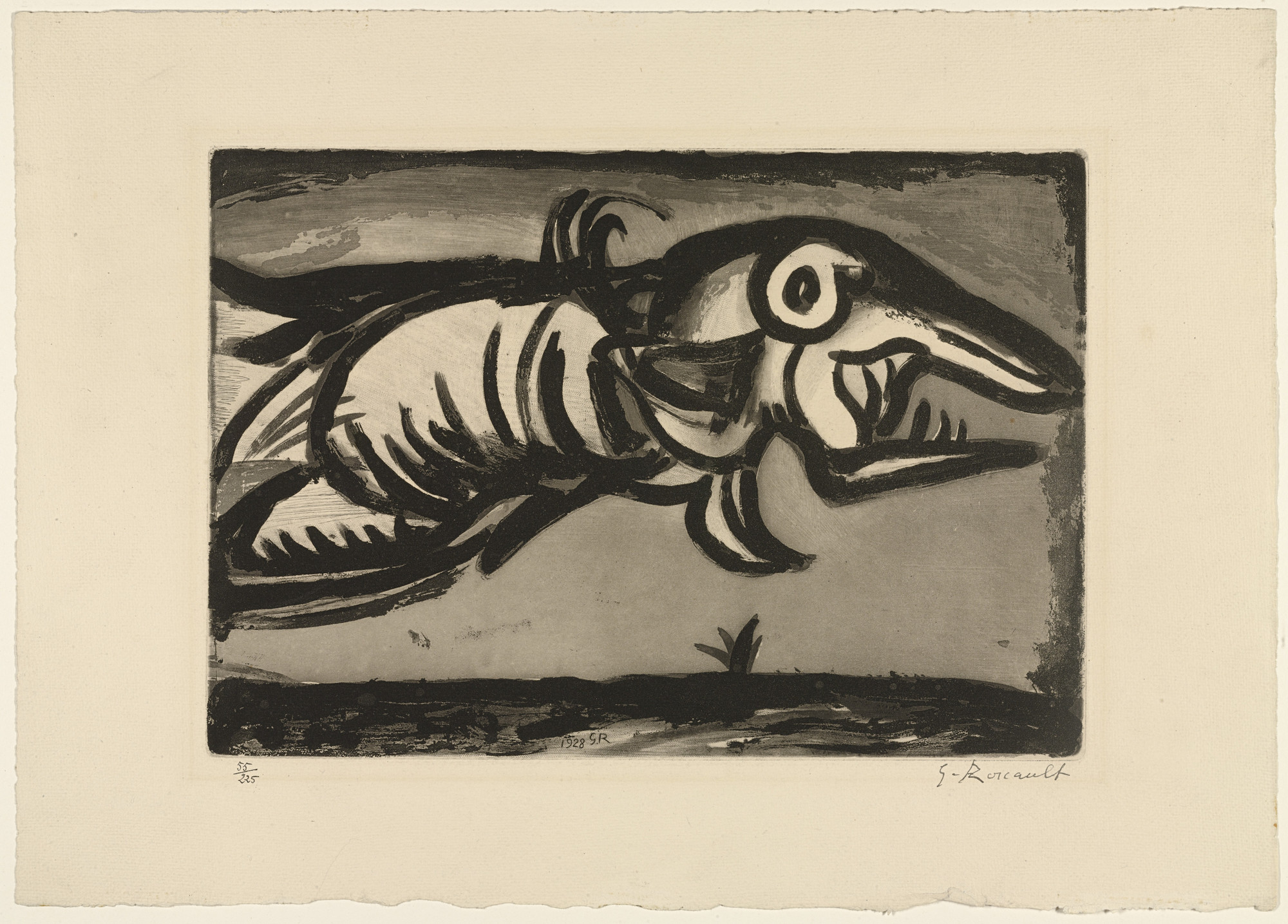 Georges Rouault. Floating Dragon from Réincarnations du Père Ubu. (1932)