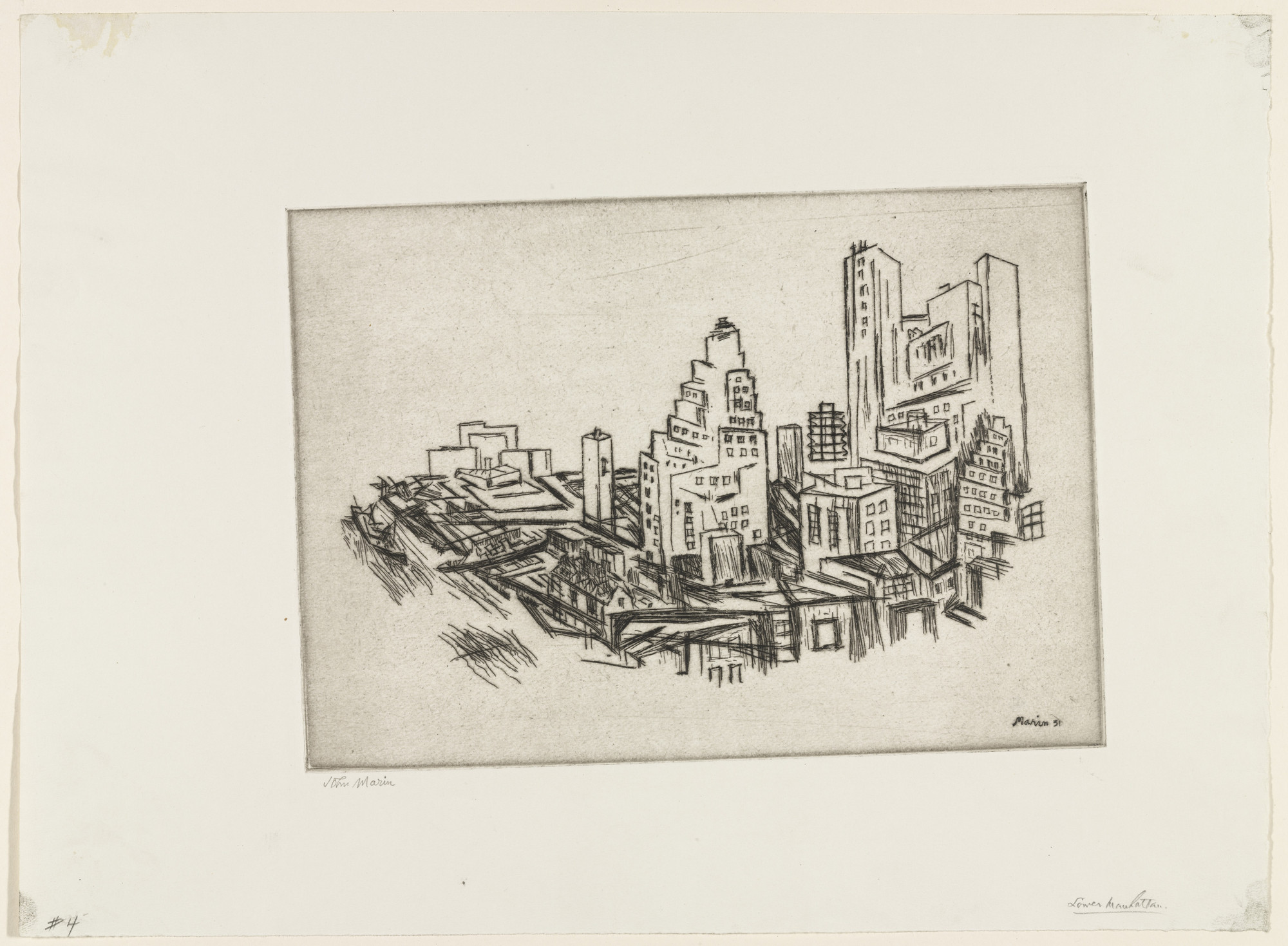 John Marin. Lower Manhattan from the Bridge