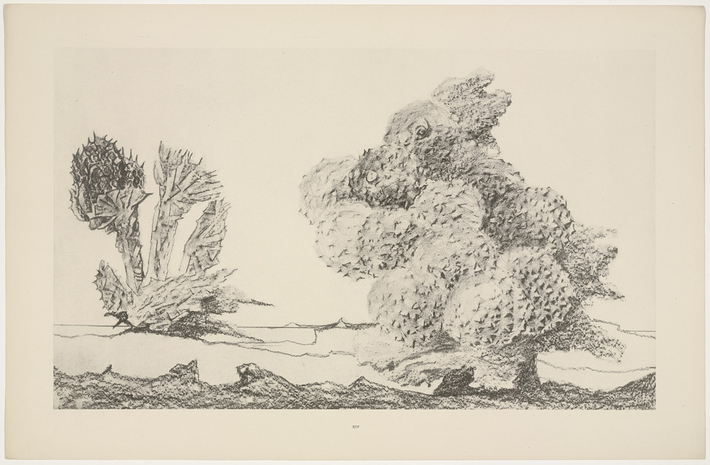The Chestnut Trees Take-Off (Le Start du châtaignier) from Natural History (Histoire naturelle), Max Ernst, c. 1925, published 1926