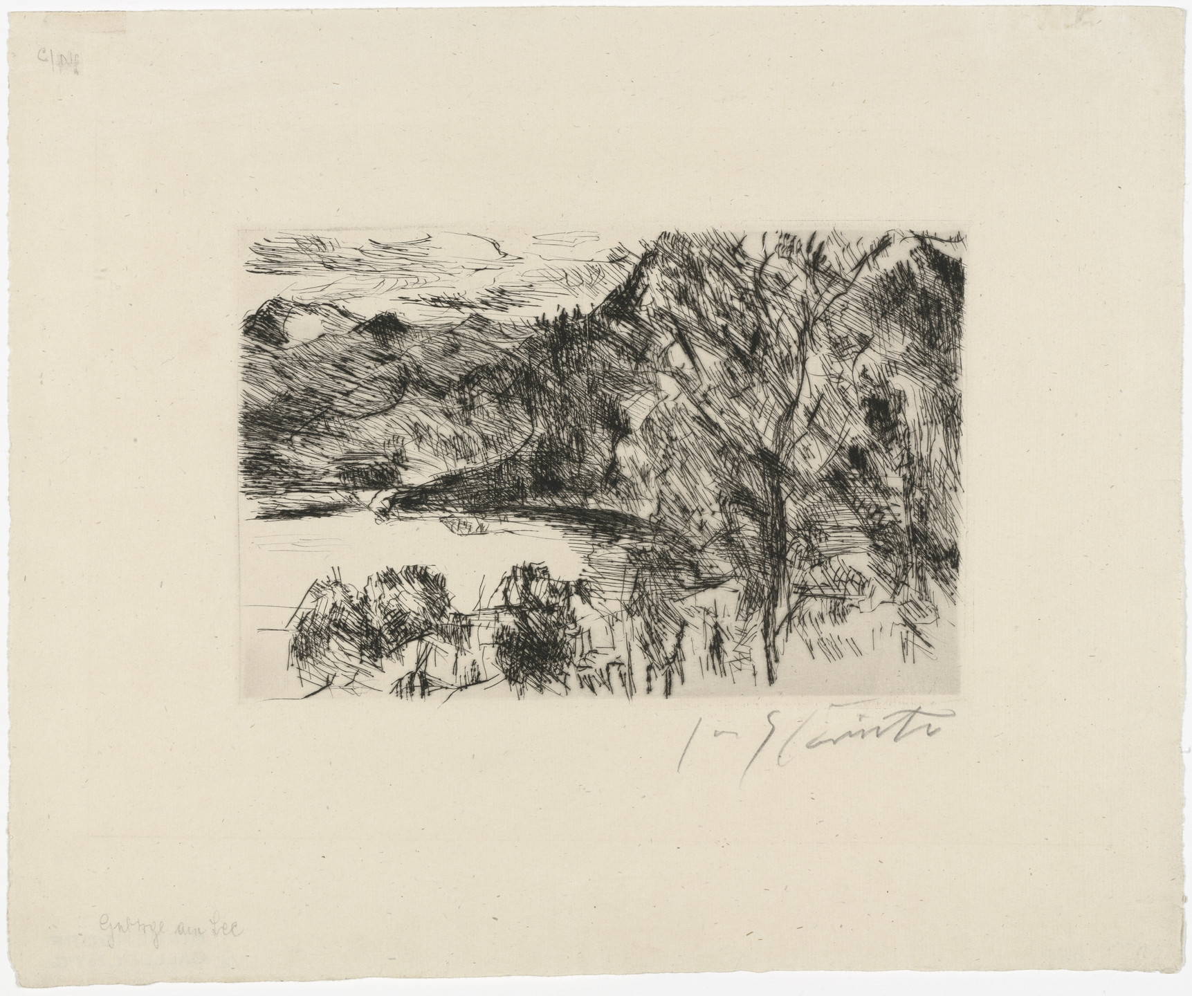 Lovis Corinth. Walchensee with the Jochberg Mountain (Walchensee mit Jochberg) from the series The Walchensee (small) [Der Walchensee (klein)]. (1923)