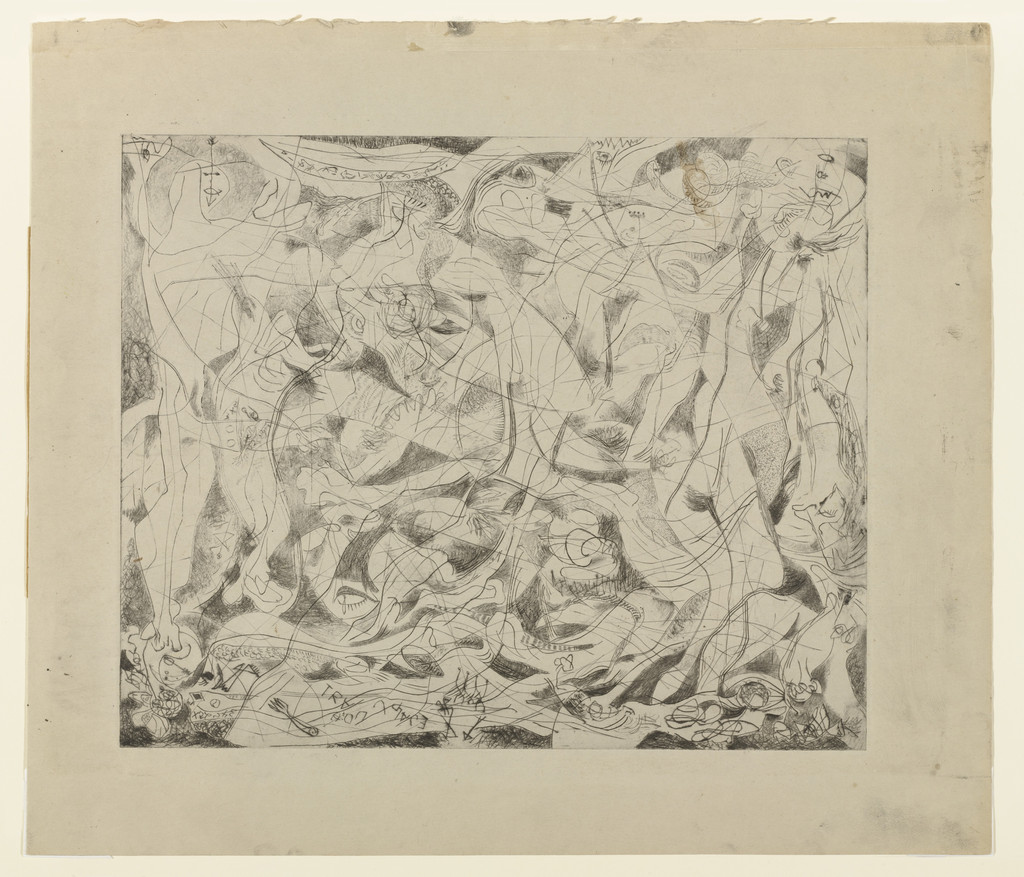 Untitled (4), state I of III, Jackson Pollock, 1944–1945