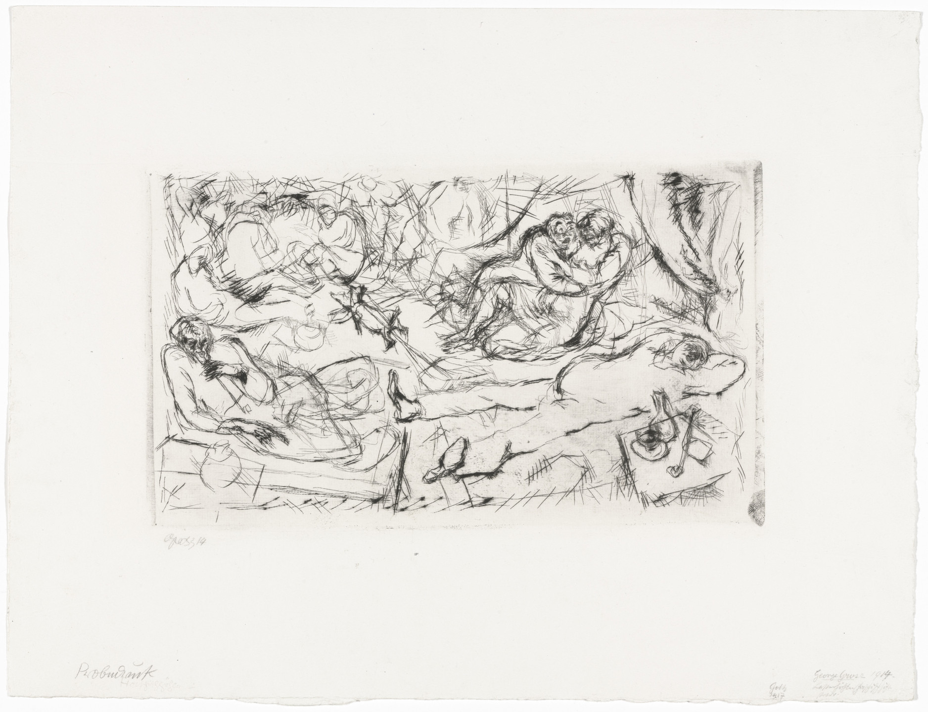 George Grosz. Den of Iniquity (Lasterhöhle). 1914