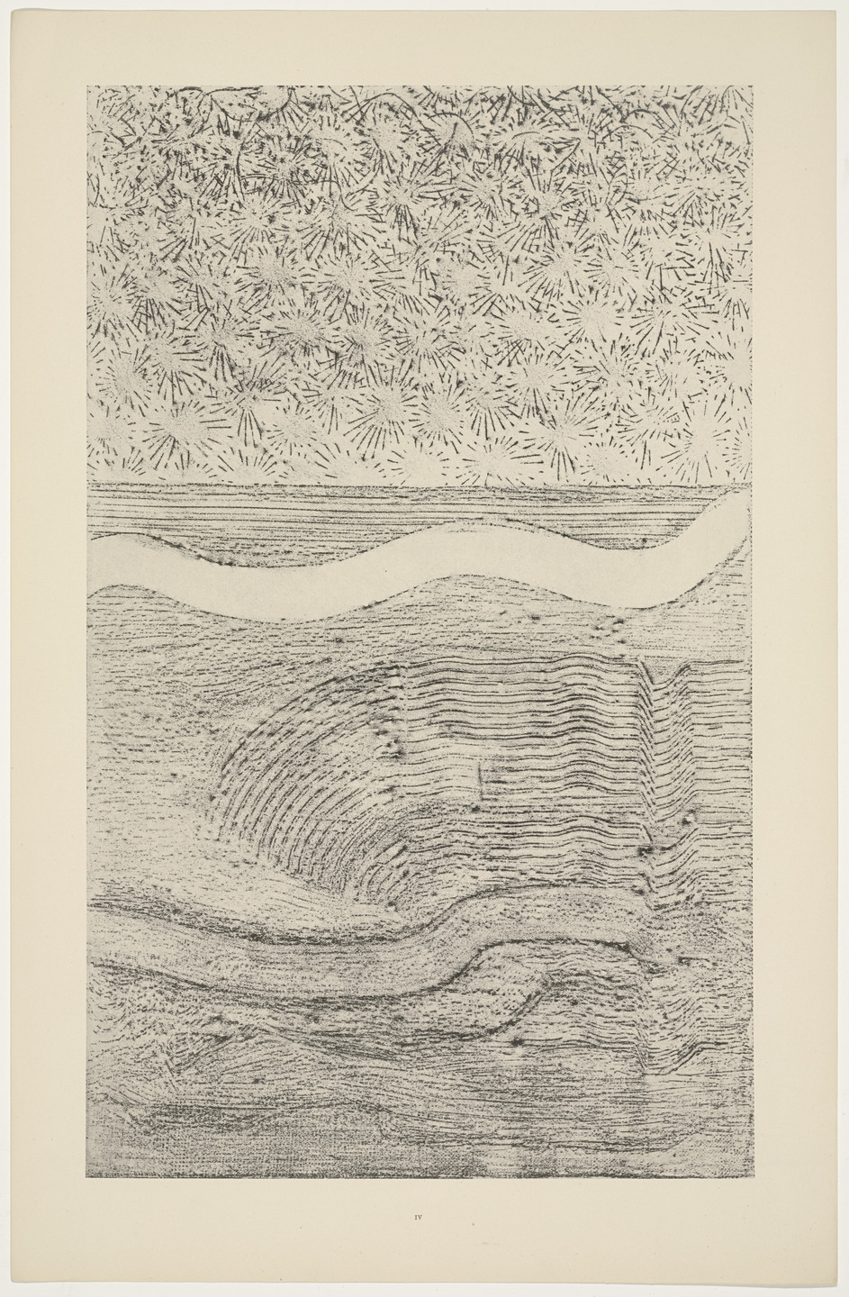 Max Ernst. Iceflower Shawl and Gulf Stream (Le Châle à fleurs givre) from Natural History (Histoire naturelle). c. 1925, published 1926