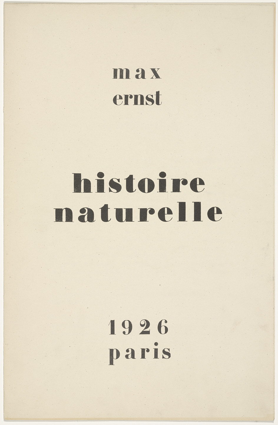 Max Ernst. Natural History (Histoire naturelle). c. 1925, published 1926