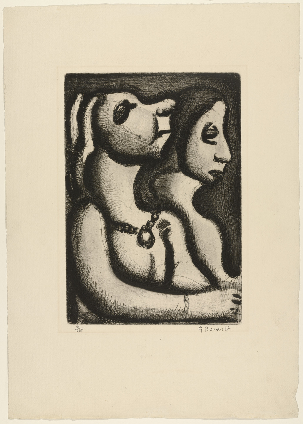 Georges Rouault. Two Women in Profile from Réincarnations du Père Ubu. (1932)