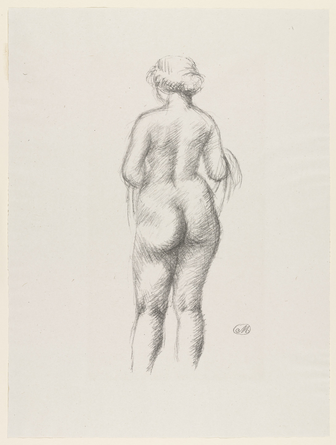 Museoteca - Jeune femme en buste vue de dos, étude pour Sémiramis construisant Babylone, Degas, Edgar