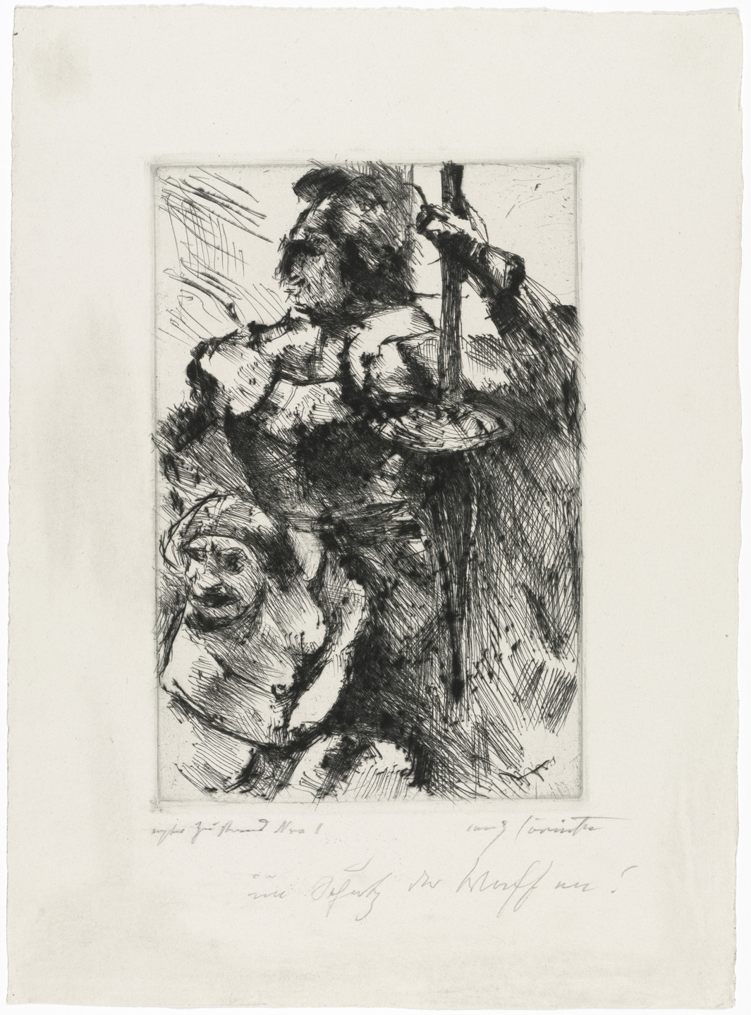 Lovis Corinth. Protected by Weapons (Im Schutz der Waffen) for the portfolio Compositions (Kompositionen). (1921-22)