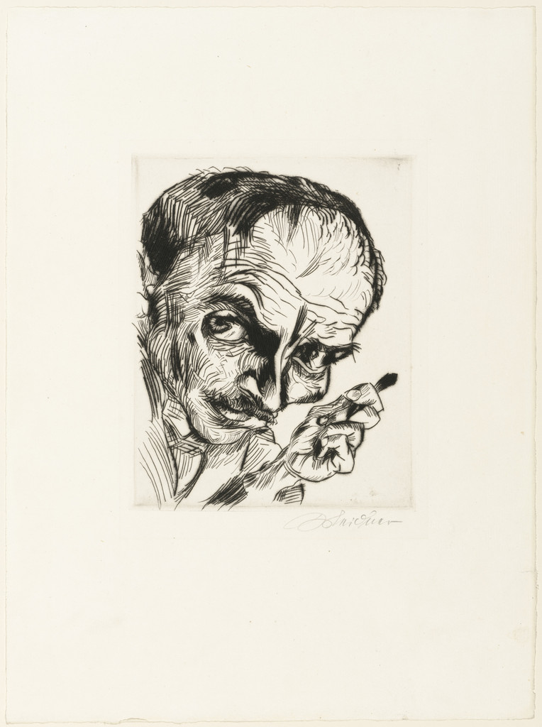 Self-Portrait with Burin (Selbstporträt mit Radiernadel)