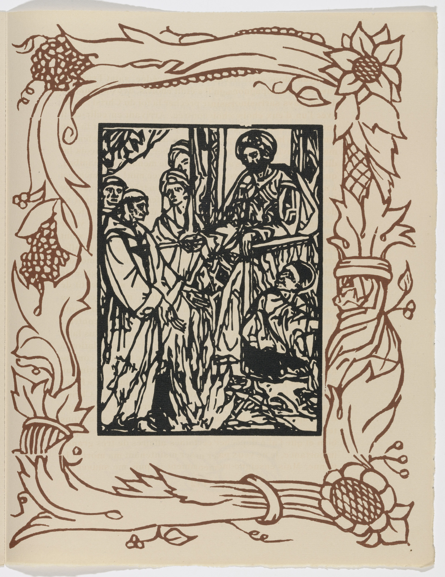Émile Bernard. Plate (page 143) from Les Petites Fleurs de St. François (The Little Flowers of St. Francis)