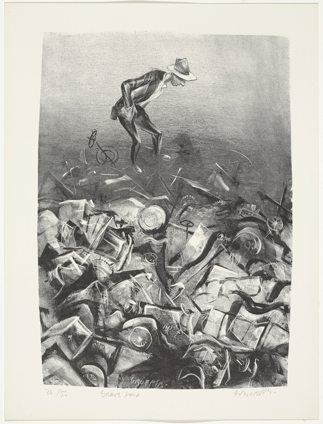 William Gropper. Grave Yard from Capriccios. 1953–57