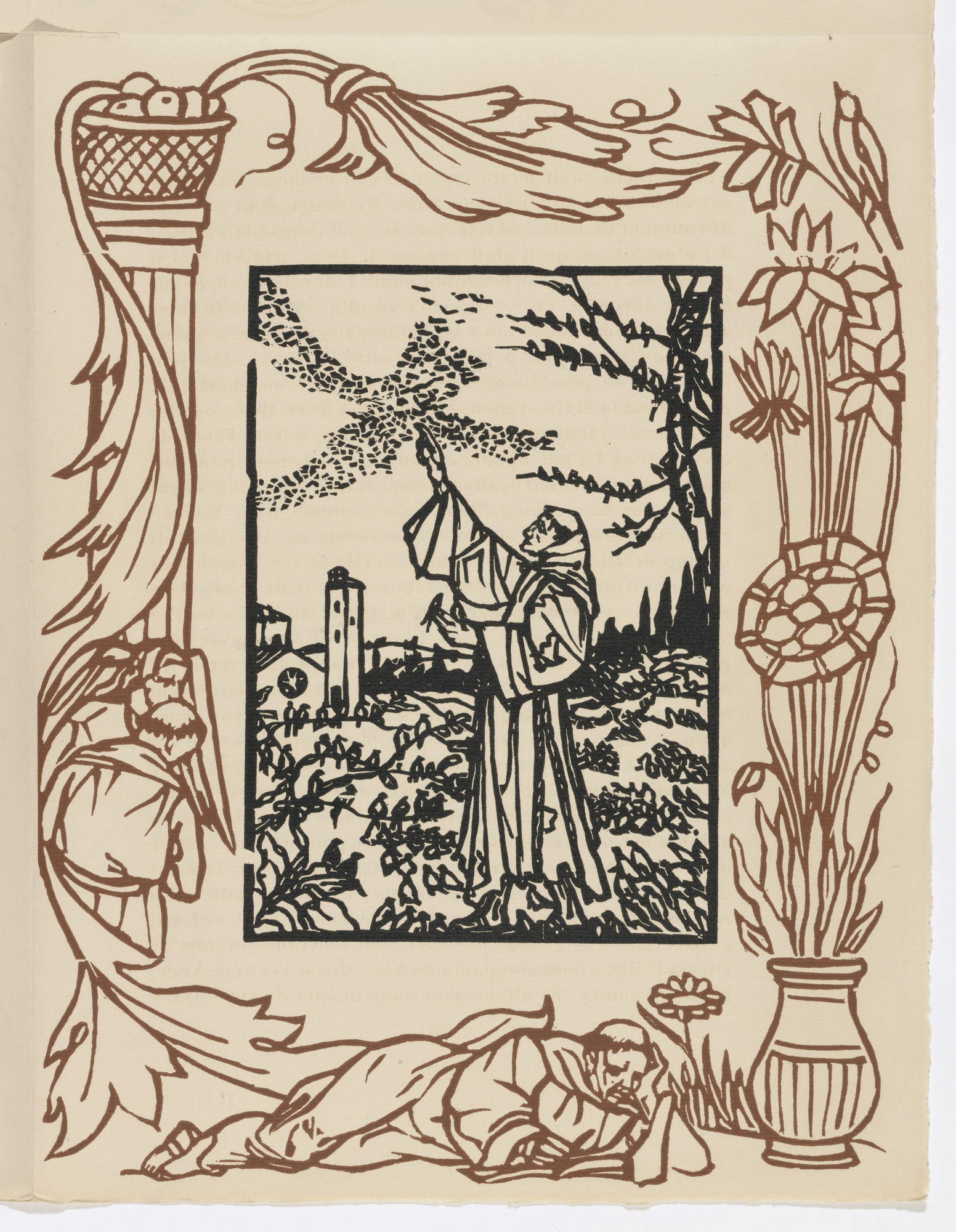 Émile Bernard. Plate (page 99) from Les Petites Fleurs de St. François (The Little Flowers of St. Francis)
