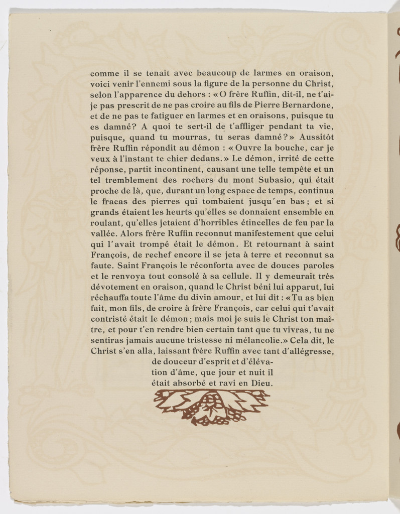 Tailpiece (page 182) from Les Petites Fleurs de St. François (The Little Flowers of St. Francis)