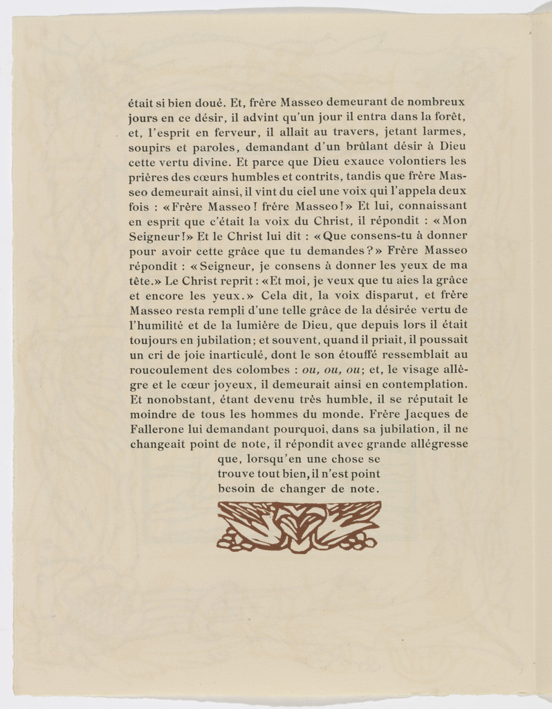 Tailpiece (page 194) from Les Petites Fleurs de St. François (The Little Flowers of St. Francis)
