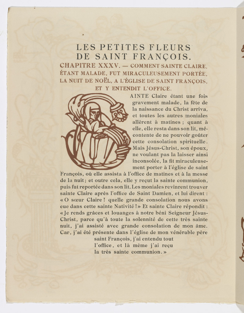 Pictorial initial (page 204) from Les Petites Fleurs de St. François (The Little Flowers of St. Francis)