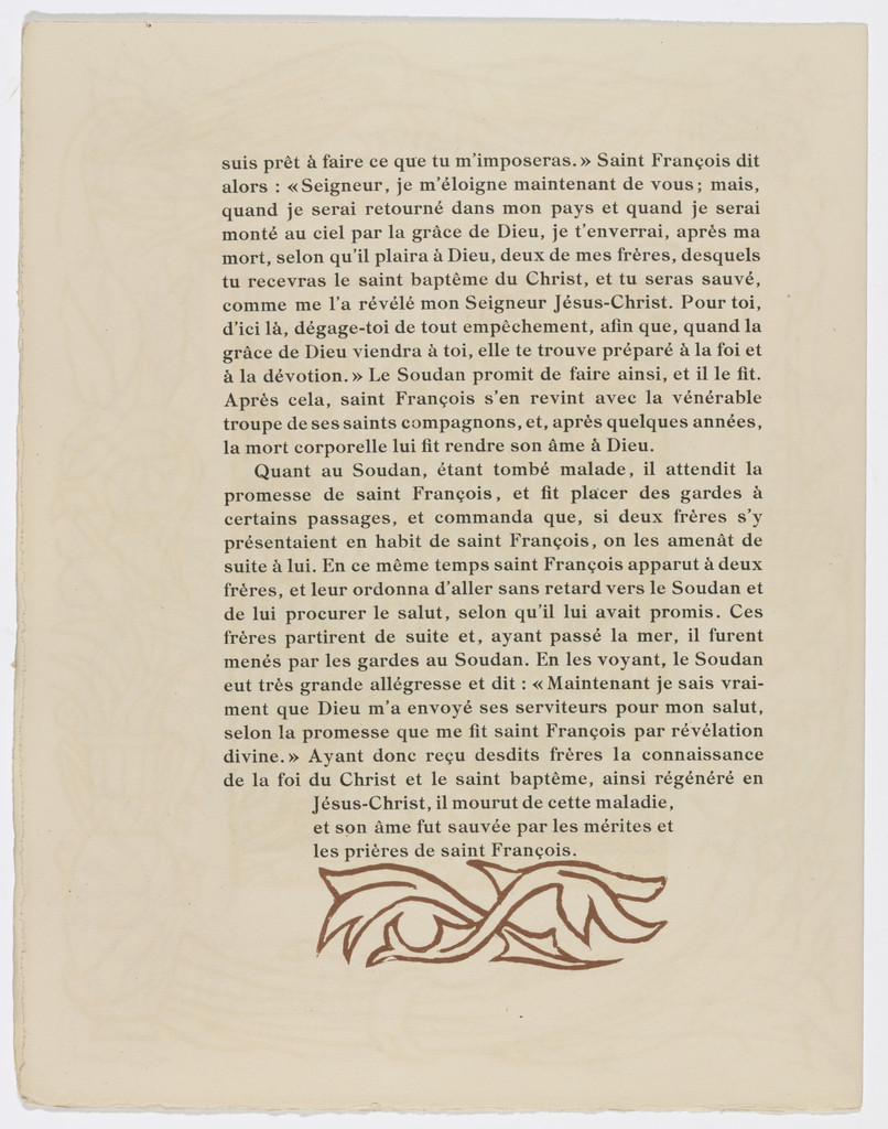 Tailpiece (page 144) from Les Petites Fleurs de St. François (The Little Flowers of St. Francis)