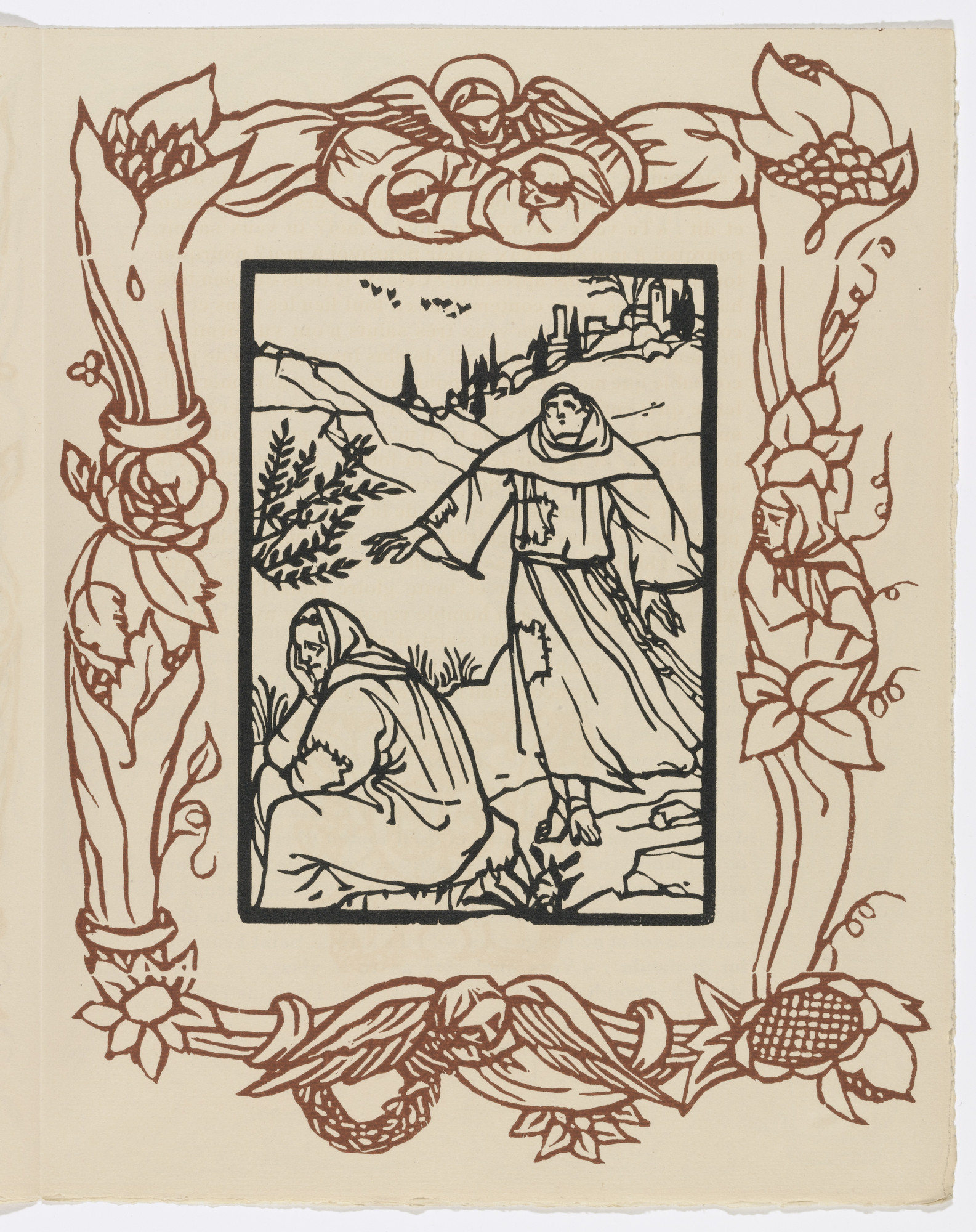 Émile Bernard. Plate (page 69) from Les Petites Fleurs de St. François (The Little Flowers of St. Francis)