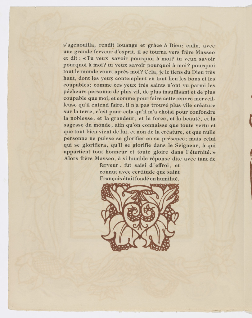 Tailpiece (page 68) from Les Petites Fleurs de St. François (The Little Flowers of St. Francis)