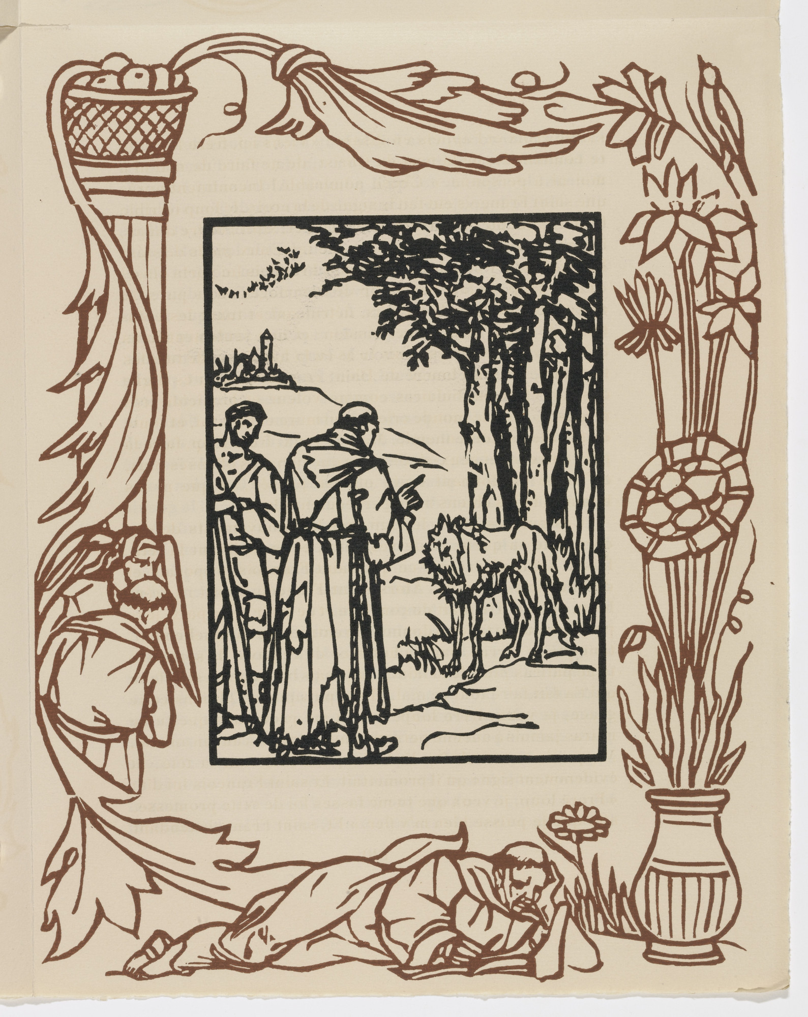 Émile Bernard. Plate (page 131) from Les Petites Fleurs de St. François (The Little Flowers of St. Francis)