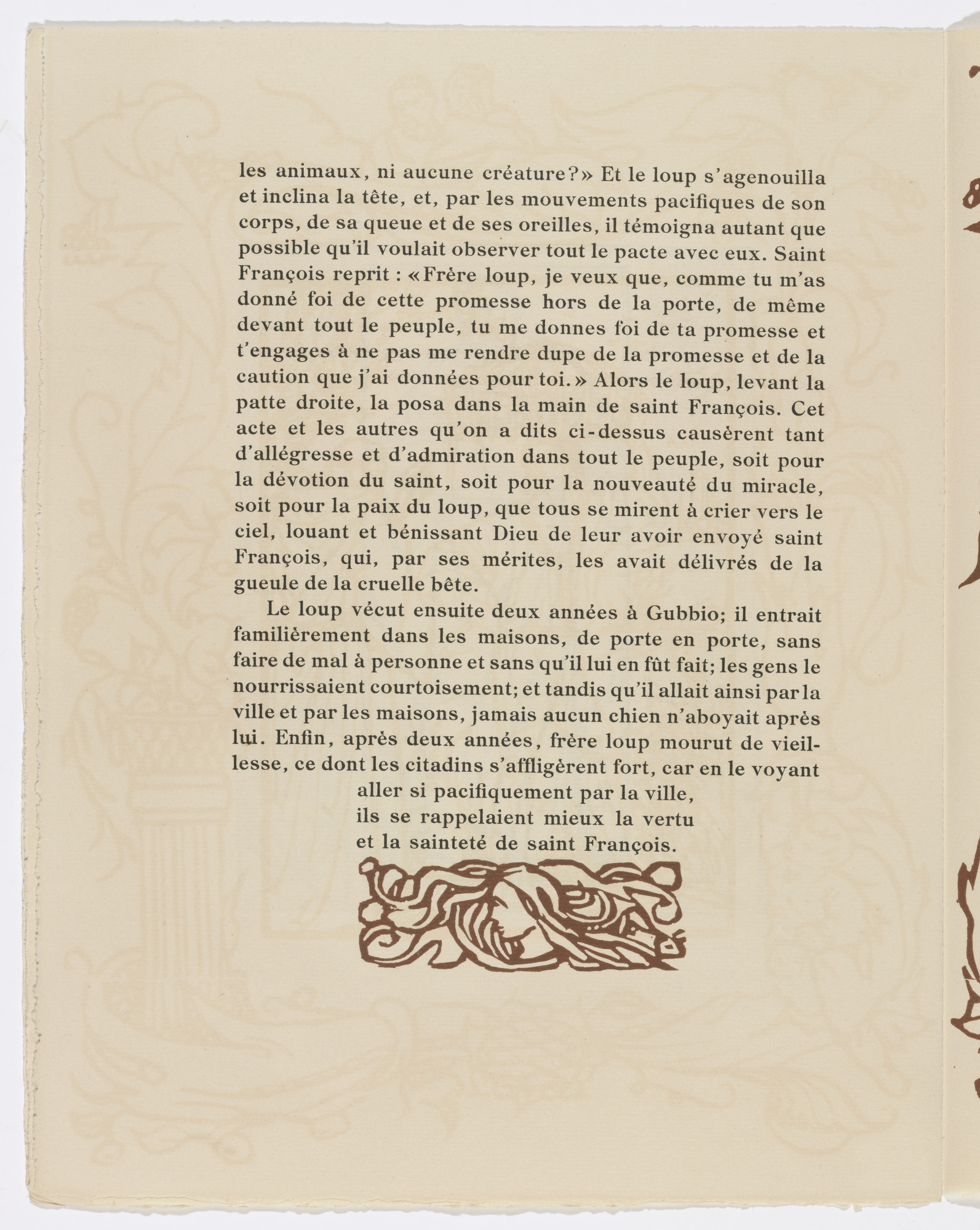Émile Bernard. Tailpiece (page 134) from Les Petites Fleurs de St. François (The Little Flowers of St. Francis)
