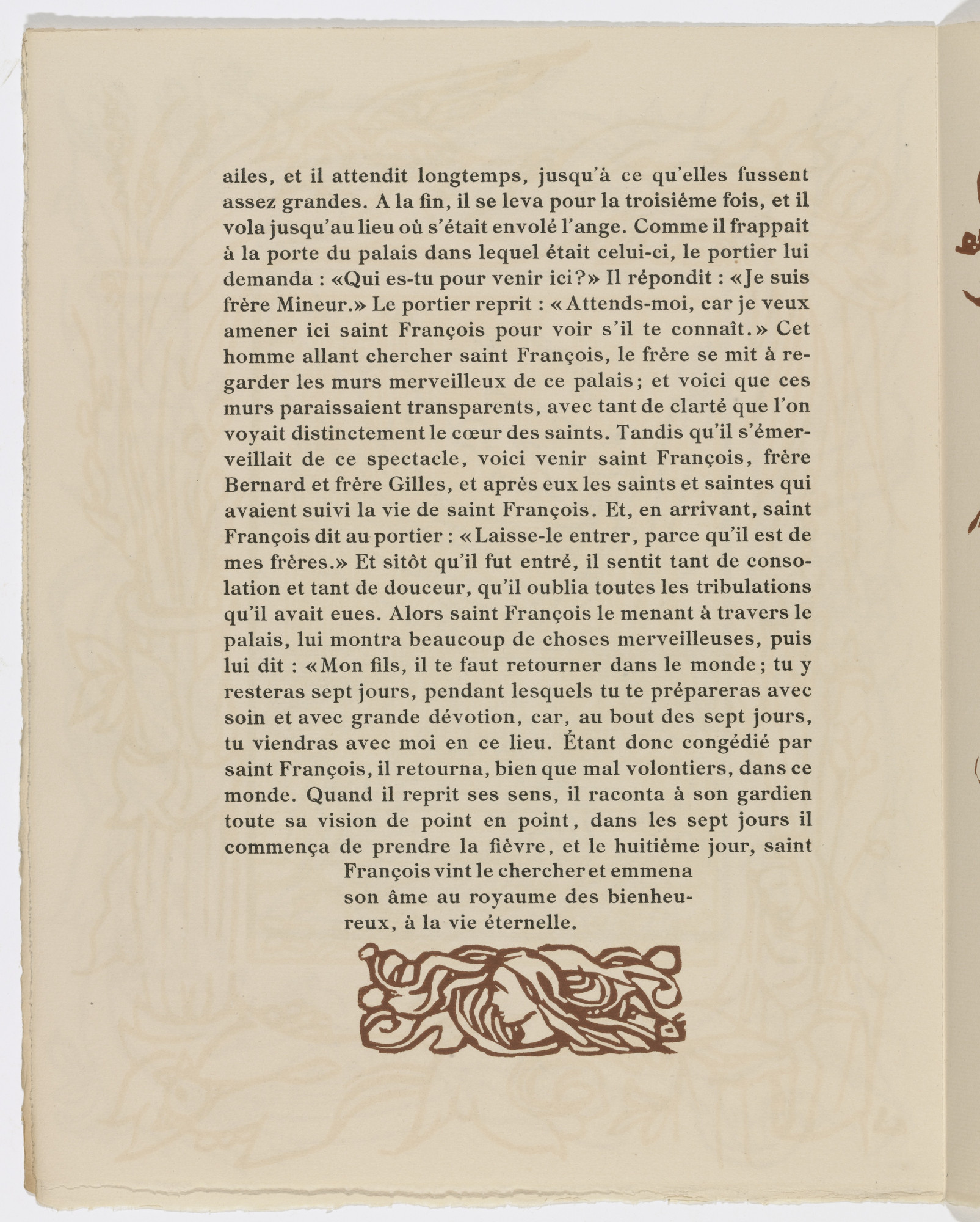 Émile Bernard. Tailpiece (page 166) from Les Petites Fleurs de St. François (The Little Flowers of St. Francis)