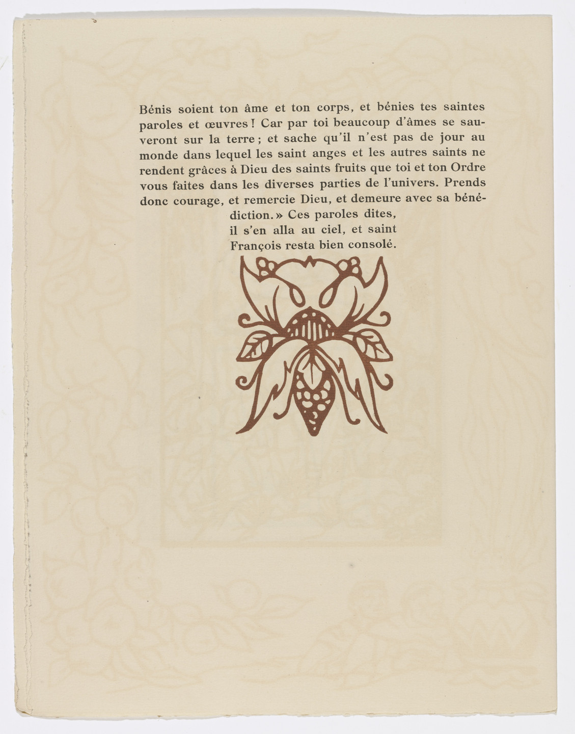 Émile Bernard. Tailpiece (page 152) from Les Petites Fleurs de St. François (The Little Flowers of St. Francis). 1928