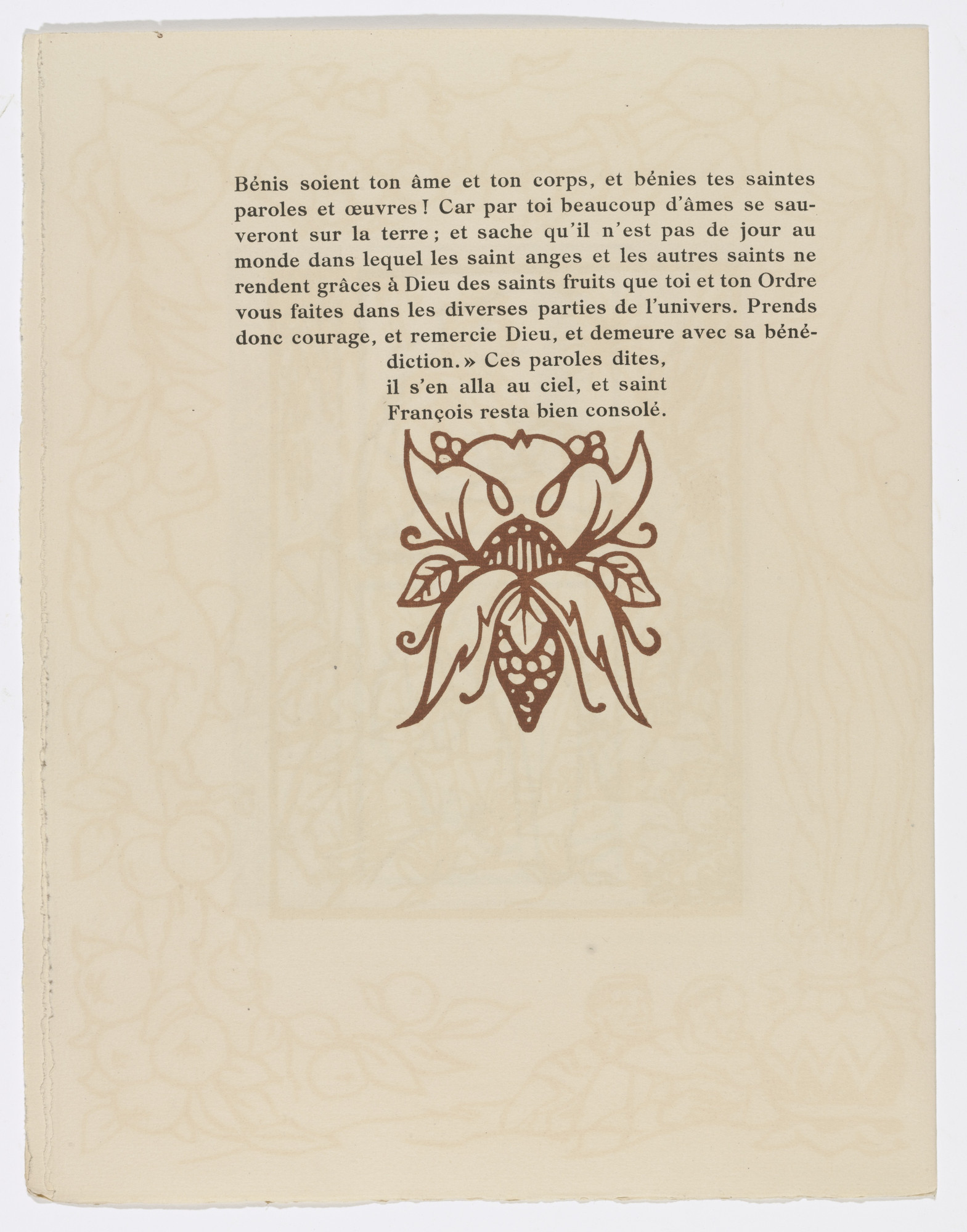 Émile Bernard. Tailpiece (page 152) from Les Petites Fleurs de St. François (The Little Flowers of St. Francis)