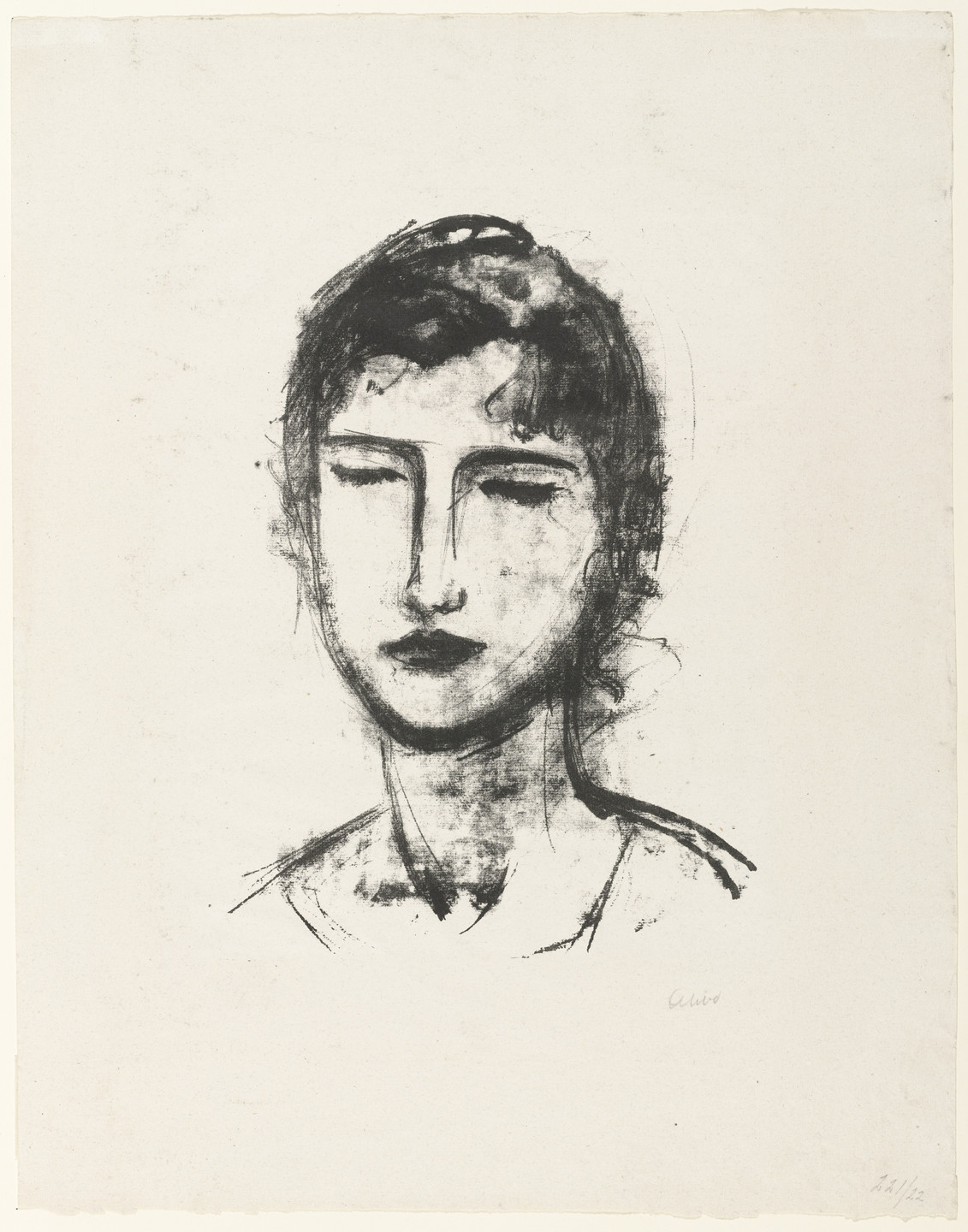 Jussuf Abbo. Head and Shoulders of a Girl (Kopf und Schulter eines Mädchens). unknown