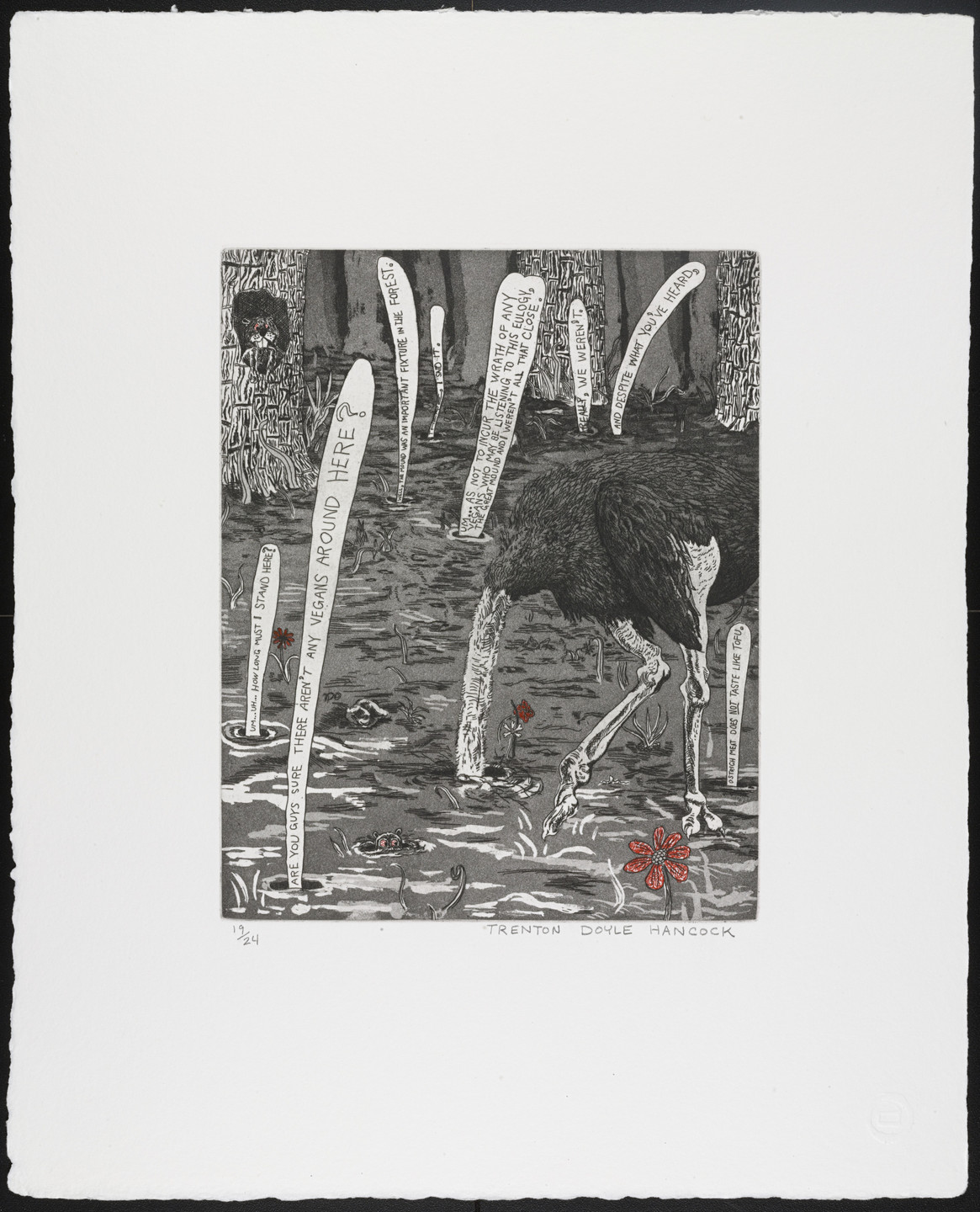 Trenton Doyle Hancock. Untitled from Bye and Bye (Nine Sad Etchings). 2002