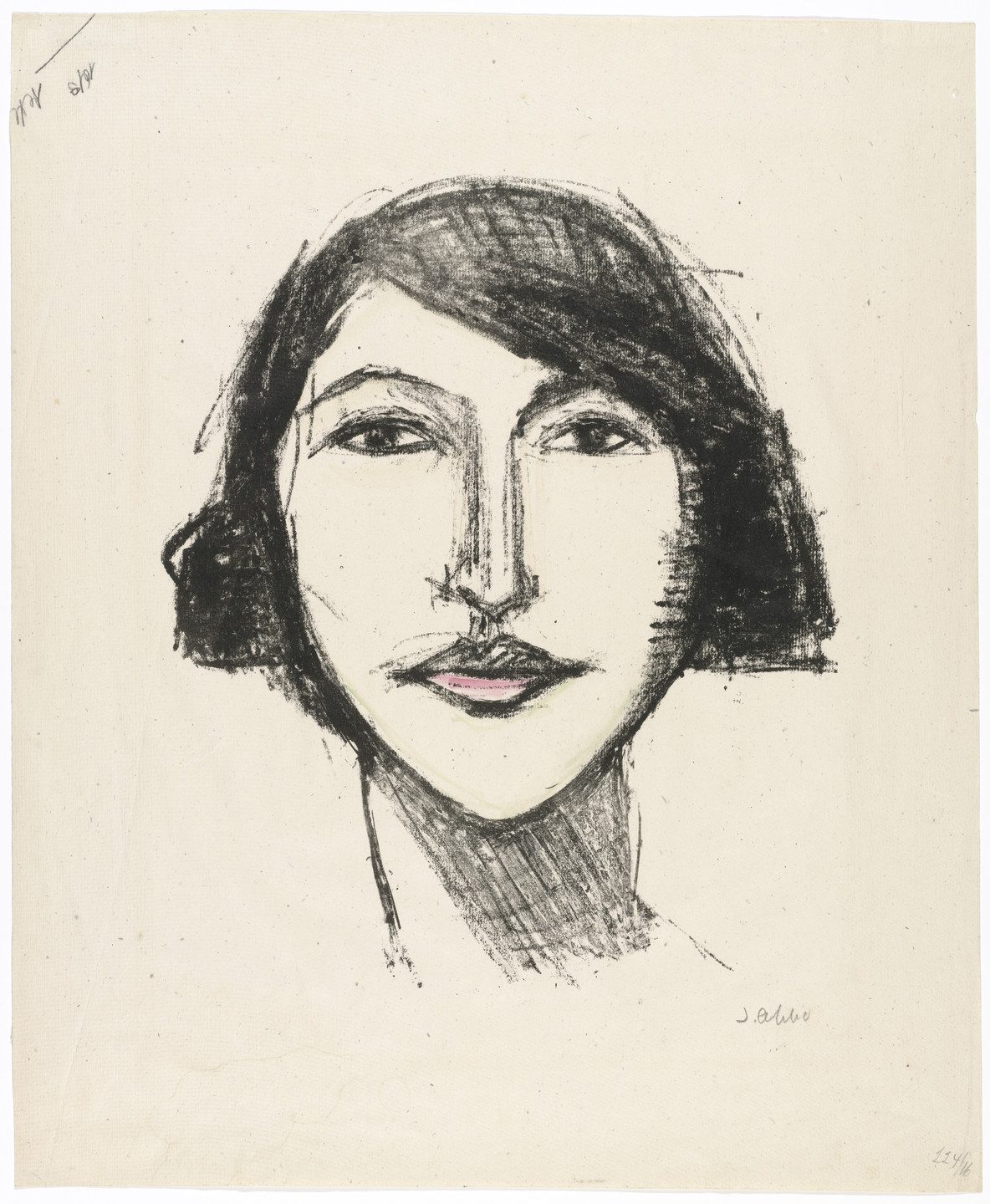 Jussuf Abbo. Head of a Girl, Full Face (Mädchenkopf, en face). unknown